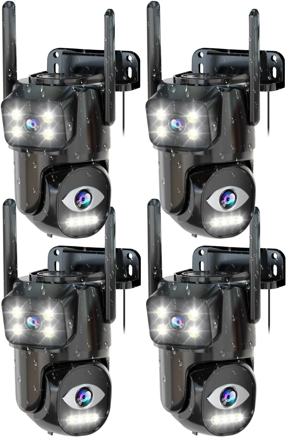 دوربین امنیتی دوگانه لنز وای فای فضای باز 5G/2.4G PTZ با قابلیت ردیابی خودکار، سیستم نظارت امنیتی دوربین خانگی وای فای با قابلیت دید در شب و ضبط