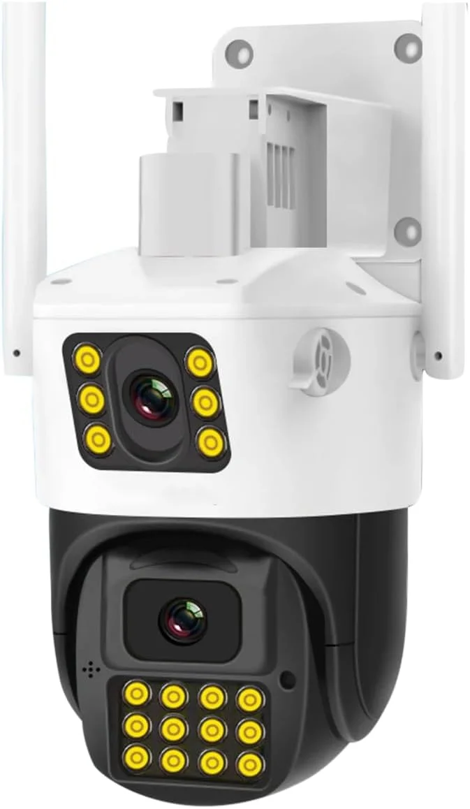 دوربین های هوشمند خانگی Maizic SuperCams 6MP HD 1080p WiFi با لنز دوگانه/صفحه نمایش دوگانه، ضبط ویدئو، دید در شب رنگی، بولت + کنترل 360 درجه PTZ، دوربین ضد آب IP66 مناسب فضای باز (سفید)