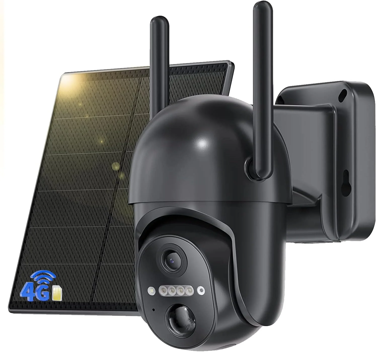 دوربین مداربسته 4G LTE با باتری و سیم کارت، دوربین IP خورشیدی PTZ بی سیم 2K بدون وای فای، دید در شب رنگی، چرخش 355 درجه / 100 درجه، تشخیص PIR، صدای دو طرفه، ضد آب IP66
