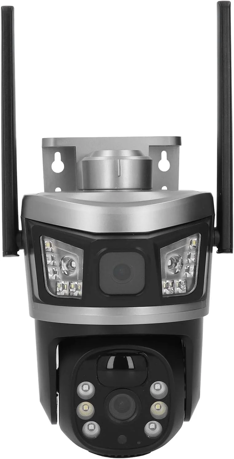 دوربین خورشیدی بی‌سیم فضای باز NOENNULL، 4 مگاپیکسل 3K HD 360 درجه PTZ با ردیابی حرکت - سیستم دوربین مداربسته وای فای با پنل خورشیدی 7.5 وات، دید در شب رنگی