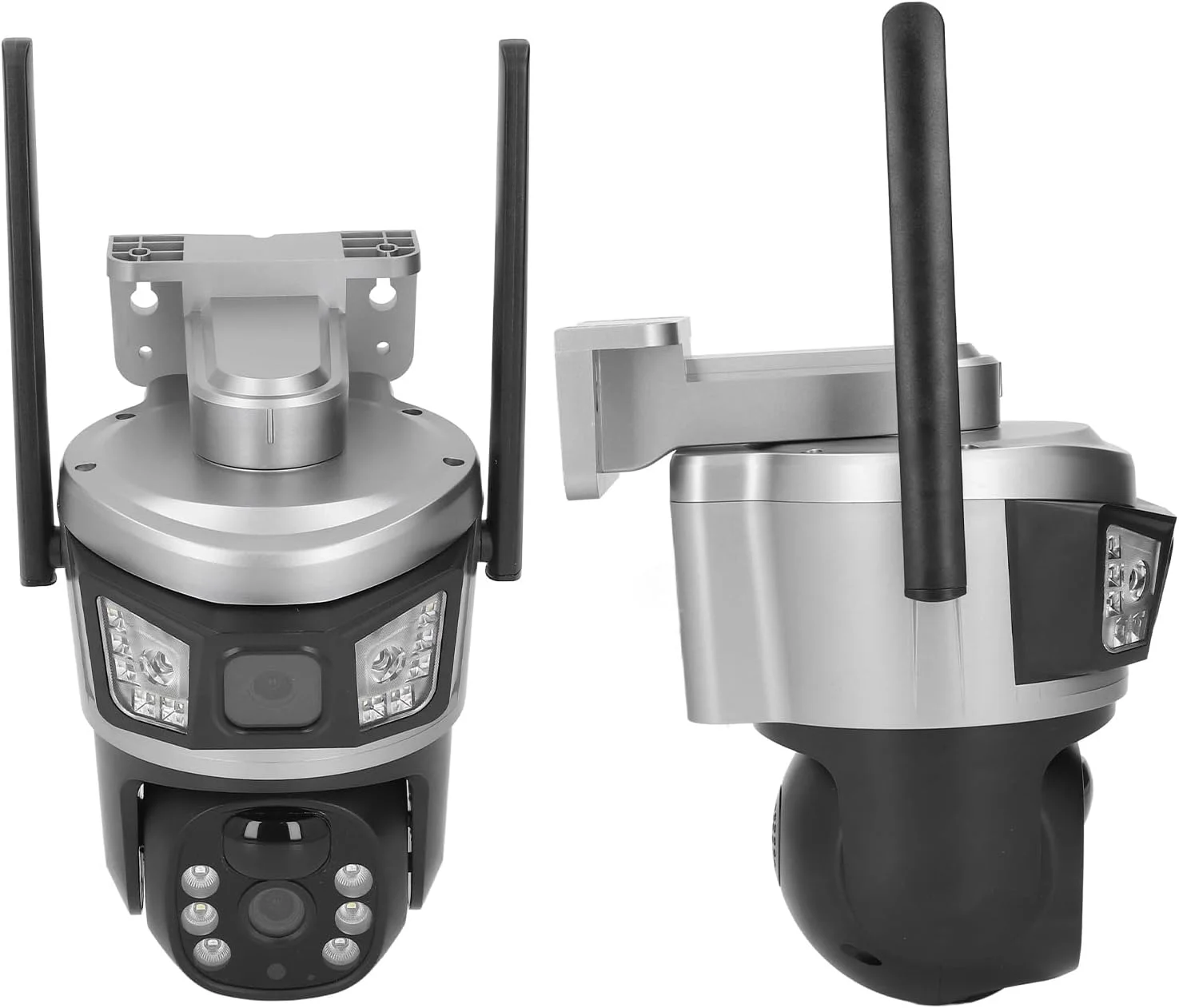 دوربین خورشیدی بی‌سیم فضای باز NOENNULL، 4 مگاپیکسل 3K HD 360 درجه PTZ با ردیابی حرکت - سیستم دوربین مداربسته وای فای با پنل خورشیدی 7.5 وات، دید در شب رنگی