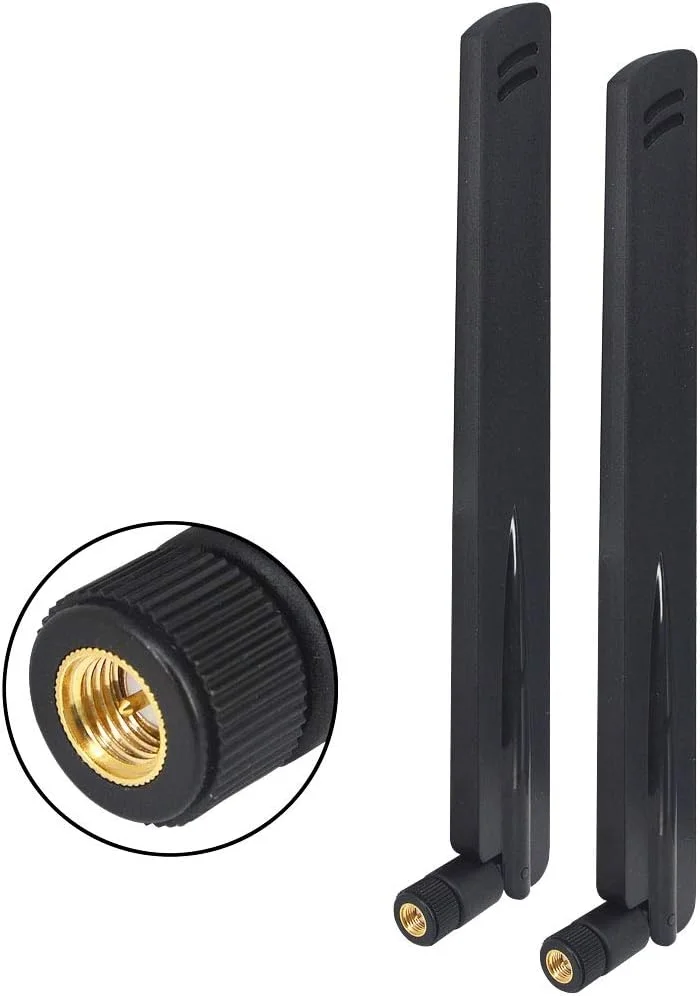 آنتن رادیویی با بهره بالا 12dBi 433MHz با کانکتور SMA نر، آنتن همه جهته بی سیم برای روتر مودم شبکه حسگر بی سیم، بسته 2 عددی
