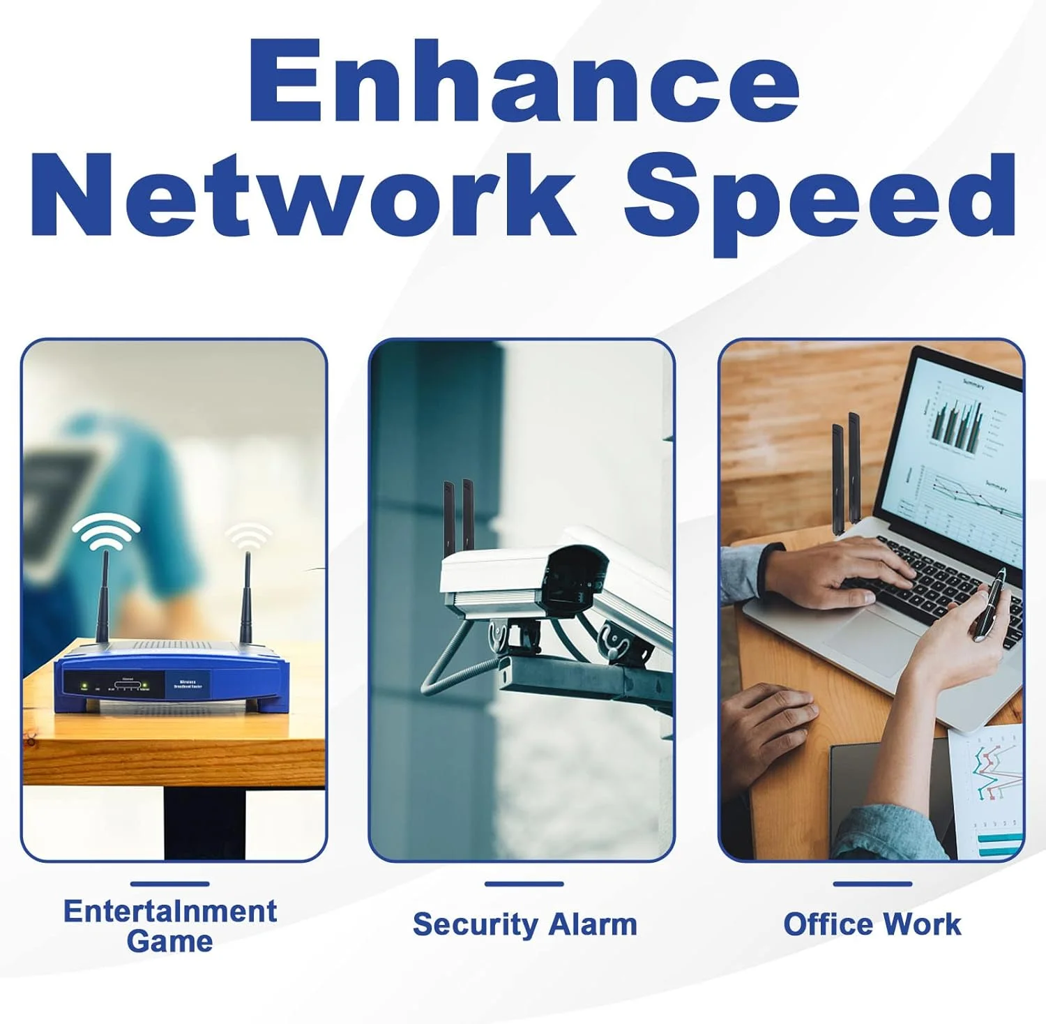 آنتن رادیویی با بهره بالا 12dBi 433MHz با کانکتور SMA نر، آنتن همه جهته بی سیم برای روتر مودم شبکه حسگر بی سیم، بسته 2 عددی