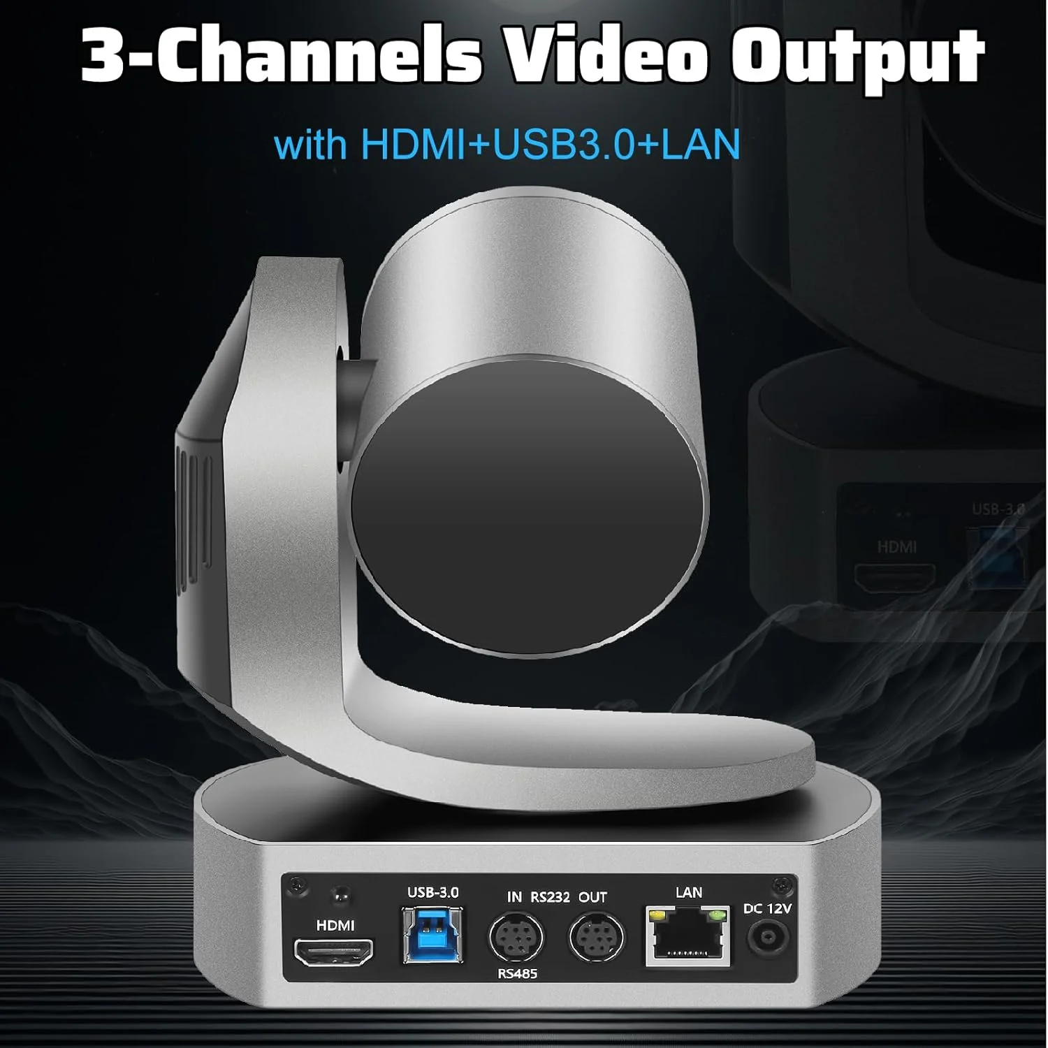 دوربین PTZ با کیفیت 4K HDMI، دوربین زوم اپتیکال 20X برای اتاق کنفرانس، فوکوس خودکار و ردیابی خودکار، با IP/USB3.0/HDMI/RS232/RS485 برای پخش زنده، کنفرانس ویدیویی و