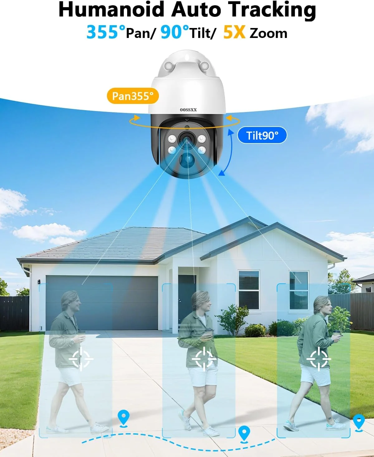 دوربین مداربسته تحت شبکه PoE 4K PTZ با قابلیت صدای دو طرفه، 8.0 مگاپیکسل، مناسب فضای باز، سیستم دوربین امنیتی منزل، دوربین های مداربسته IP سیمی