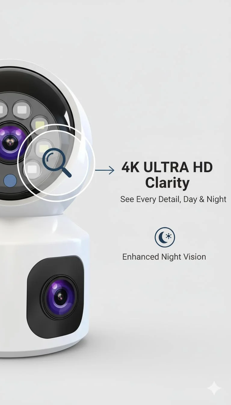 دوربین هوشمند وای فای | دوربین IP دو لنز PTZ | دوربین مینی IP 1080p با صدای دو طرفه و دید 360 درجه | دوربین شبکه وای فای مانیتور کودک و امنیت خانه