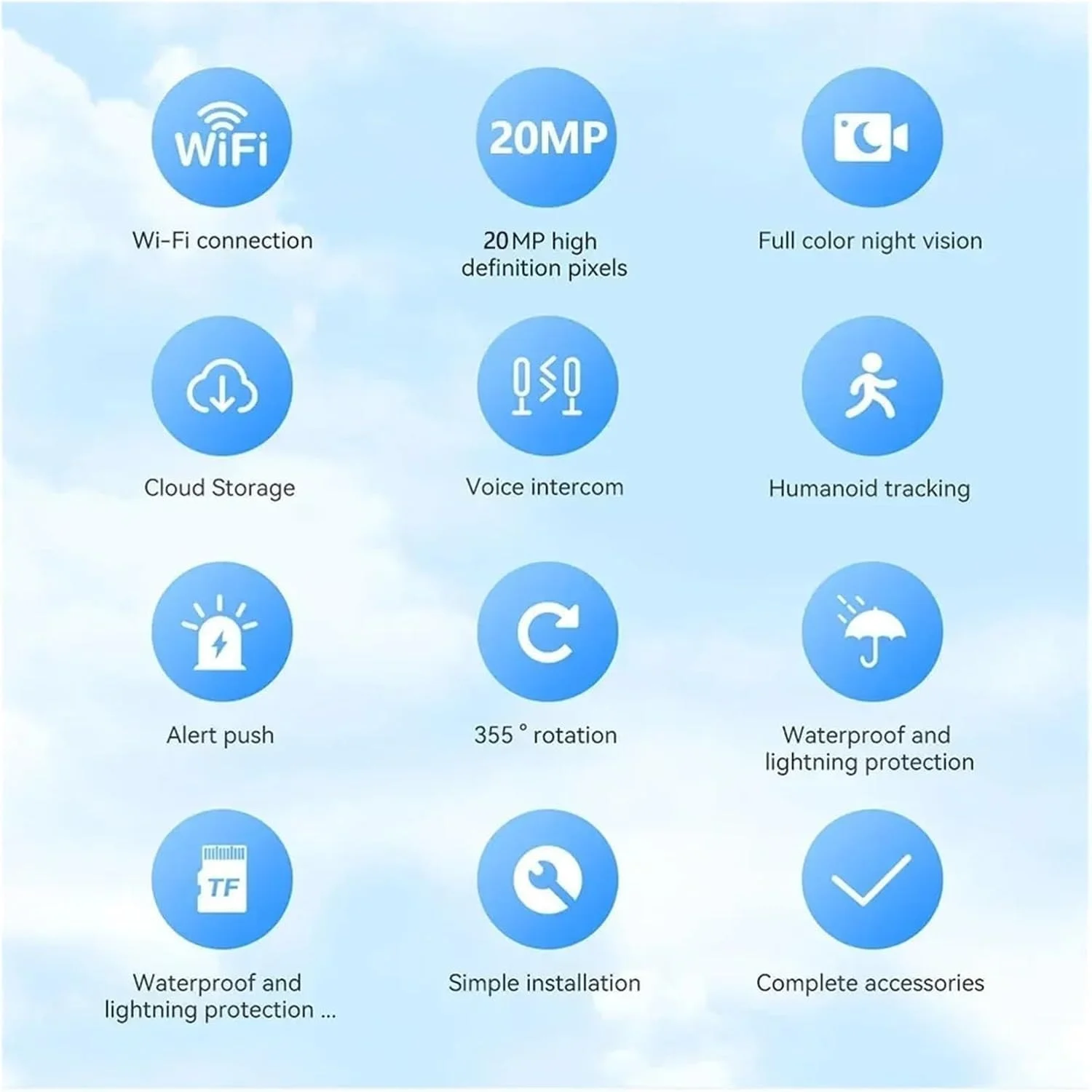 دوربین امنیتی وای فای HD بیرونی O Ozone | چهار لنز، ردیابی هوش مصنوعی، زوم 16 برابر، PTZ 360 درجه، دید در شب تمام رنگی و مادون قرمز، ضد آب IP66، اتصال دوگانه وای فای/سیمی، نظارت داخلی/خارجی