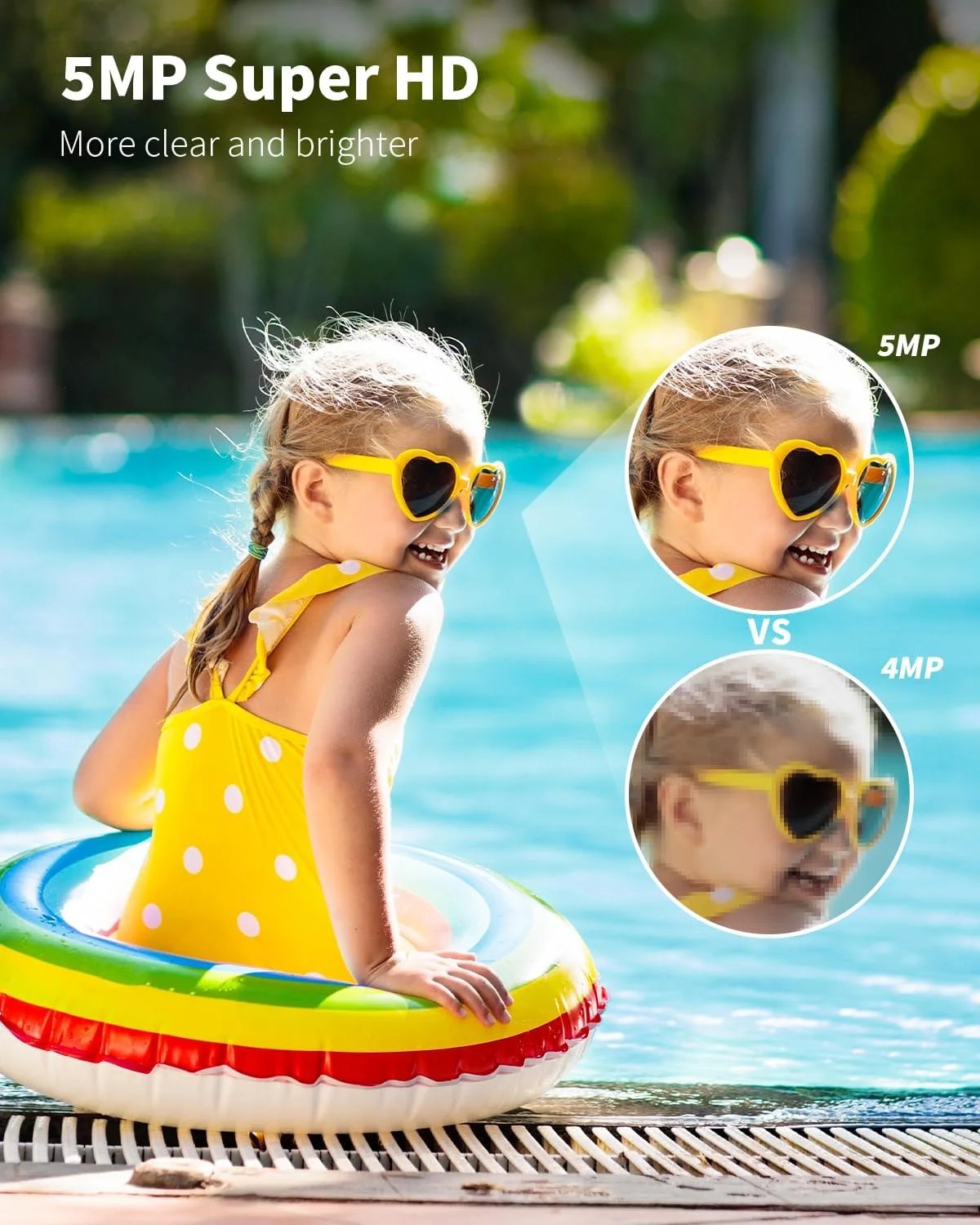 دوربین امنیتی 3K 5MP پانوراکسی، دوربین امنیتی بیرونی وای فای 5G و 2.4G با PTZ 360 درجه، دوربین های بیرونی با قابلیت مکالمه دو طرفه برای امنیت خانه، ردیابی خودکار، هشدار حرکت و صدا، IP66