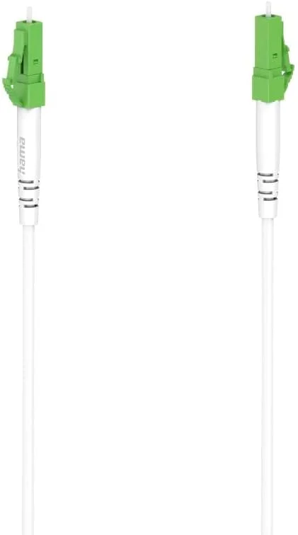 کابل فیبر نوری هاما 30 سانتی متر (کابل شبکه، 10 گیگابیت، کابل پچ، LC/APC به LC/APC، کابل فیبر نوری، کابل شبکه 0.30 متر، گیگابیت اترنت، اتصال روتر، سوییچ) سفید