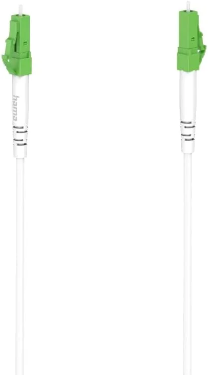 کابل فیبر نوری هاما 30 سانتی متر (کابل شبکه، 10 گیگابیت، کابل پچ، LC/APC به LC/APC، کابل فیبر نوری، کابل شبکه 0.30 متر، گیگابیت اترنت، اتصال روتر، سوییچ) سفید