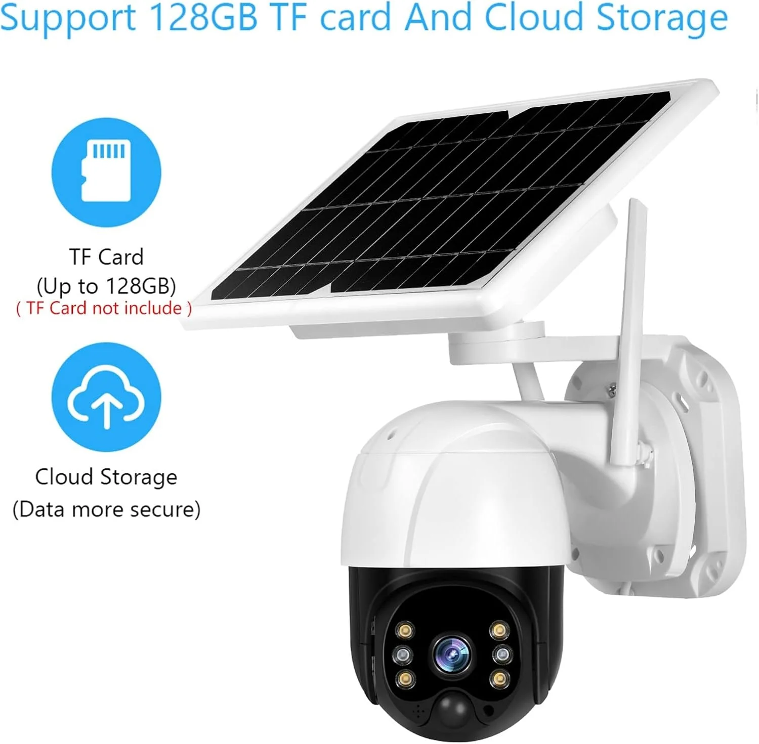 دوربین امنیتی خورشیدی بی‌سیم، دوربین امنیتی 3 مگاپیکسلی وای فای بی‌سیم PTZ با باتری قابل شارژ خورشیدی برای امنیت خانه