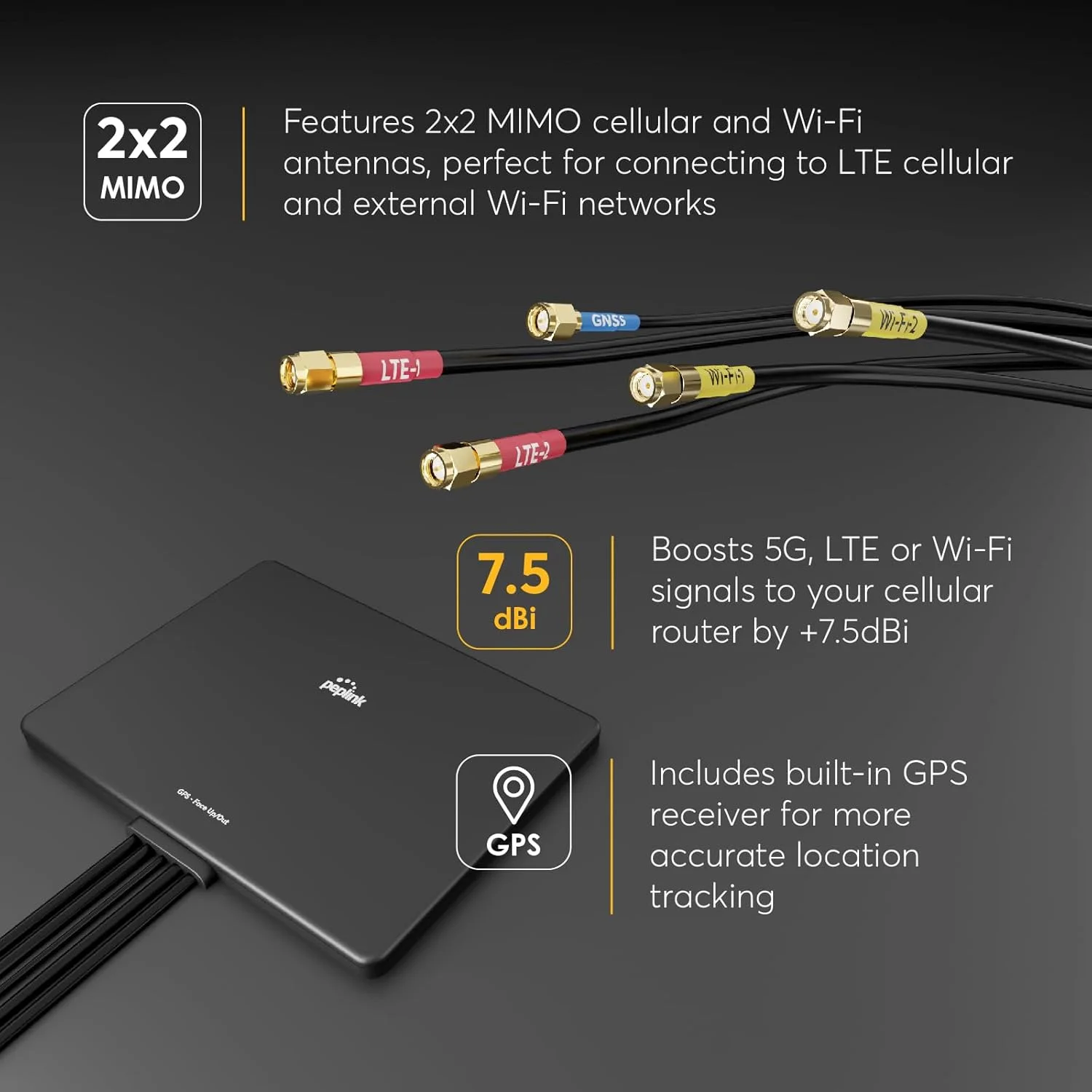 آنتن باریک Peplink 22G - سلولار و WiFi MIMO - تقویت سیگنال LTE برای RV، دفتر کار سیار و فضای باز - کم حجم، بهره بالا، نصب آسان، مقاوم در برابر آب و هوا IP55 آنتن باریک Peplink 22G - سلولار و WiFi MIMO - تقویت سیگنال LTE برای RV، دفتر کار سیار و فضای باز - کم حجم، بهره بالا، نصب آسان، مقاوم در برابر آب و هوا IP55