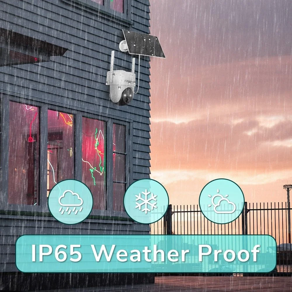 دوربین مداربسته خورشیدی PTZ پرومج Connect Cell 2T 4G – ضد آب IP65، ردیابی حرکت، دید در شب رنگی (15 متر)، باتری 10000 میلی آمپر، ضبط 24/7، کارت TF (تا 256 گیگابایت)، فضای ابری، صدای دو طرفه