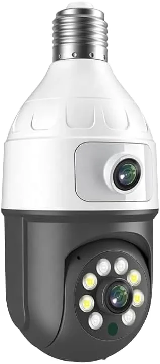 دوربین امنیتی لامپی PTZ – دوربین IP وای فای 6 مگاپیکسلی با لنز دوگانه – ردیابی خودکار، چرخش 360 درجه، بزرگنمایی، تشخیص حرکت، دید در شب، صدای دو طرفه، مشاهده از راه دور با برنامه، راه حل دوربین مداربسته هوشمند داخلی و خارجی