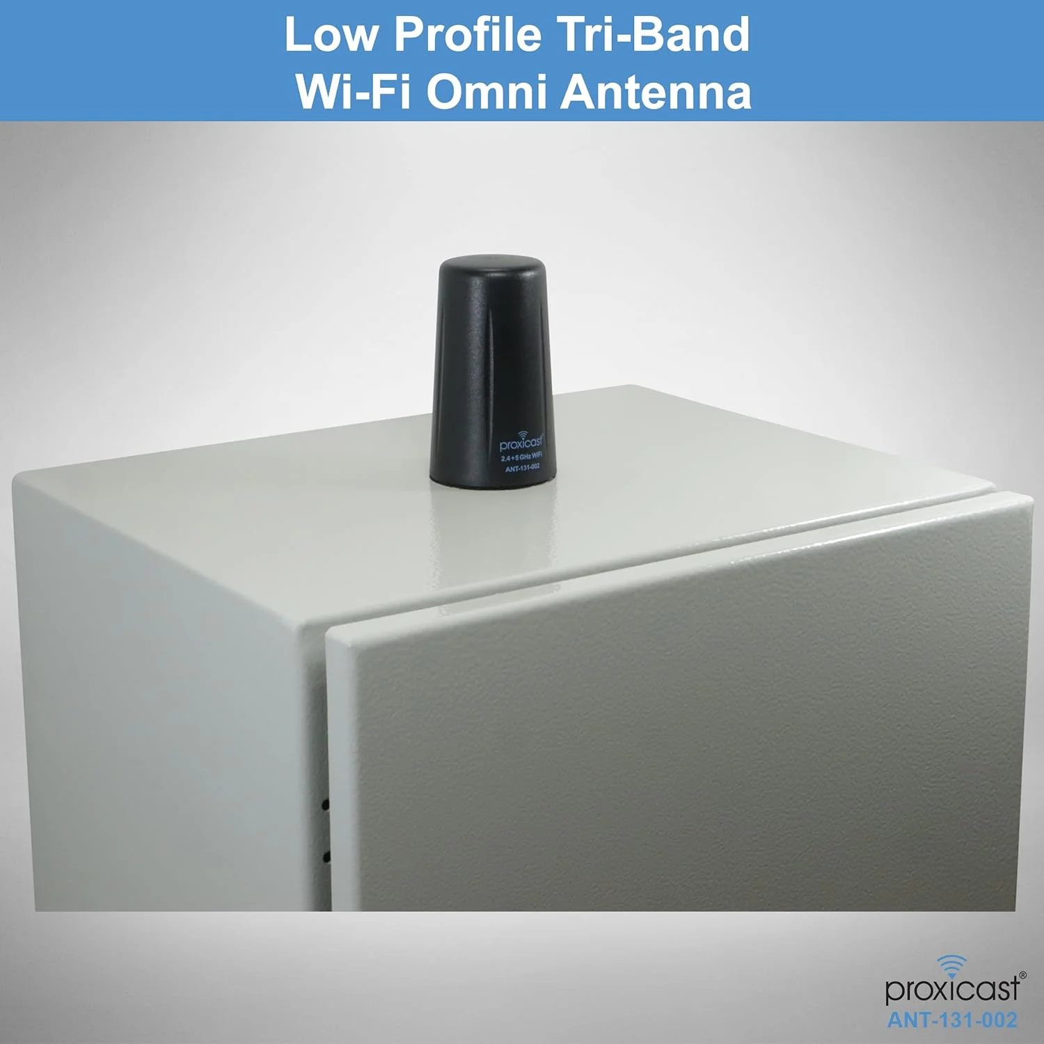 آنتن امنی‌دیرکشنال وای‌فای دوال باند 2.4/5.8 گیگاهرتز Proxicast مقاوم در برابر خرابکاری با ارتفاع کم - 802.11 b/g/n + ac - بهره 3-5 dBi - نصب ثابت - کابل کواکسیال 3 متری با RP-SMA