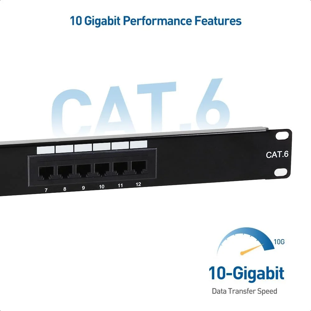 پنل پچ 12 پورت Cat6 1U کیبل مترز مدل 180010-CAT6