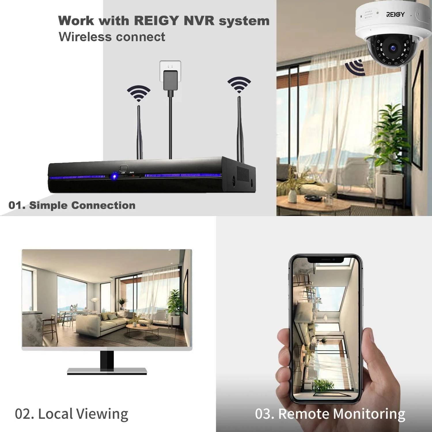 دوربین دام وای فای 3 مگاپیکسلی REIGY (PTZ پشتیبانی نمی شود) سازگار با NVR، قابل استفاده به صورت تکی نیست دوربین دام وای فای 3 مگاپیکسلی REIGY (PTZ پشتیبانی نمی شود) سازگار با NVR، قابل استفاده به صورت تکی نیست