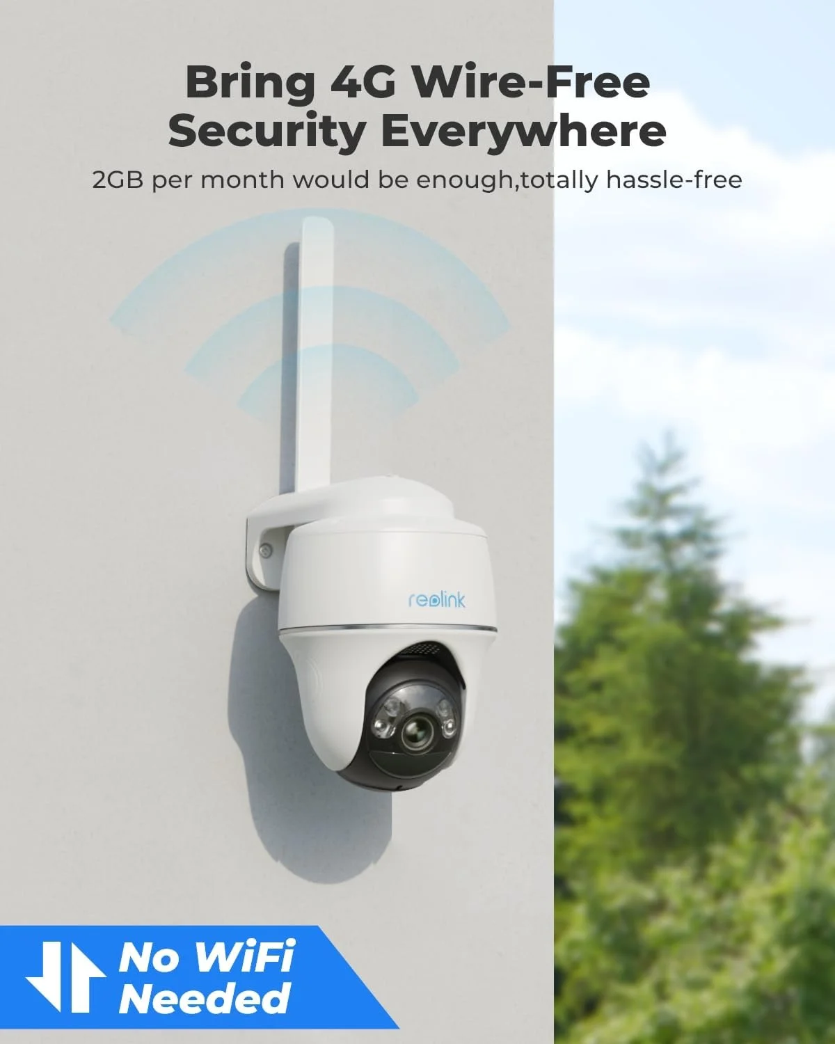 دوربین امنیتی سلولی 4G LTE مدل REOLINK Go PT Plus - دوربین بی سیم فضای باز، دید در شب رنگی 2K+ HD، انرژی خورشیدی، تشخیص هوشمند، بدون وای فای، بدون سیم، ایده آل برای مناطق دور از شبکه