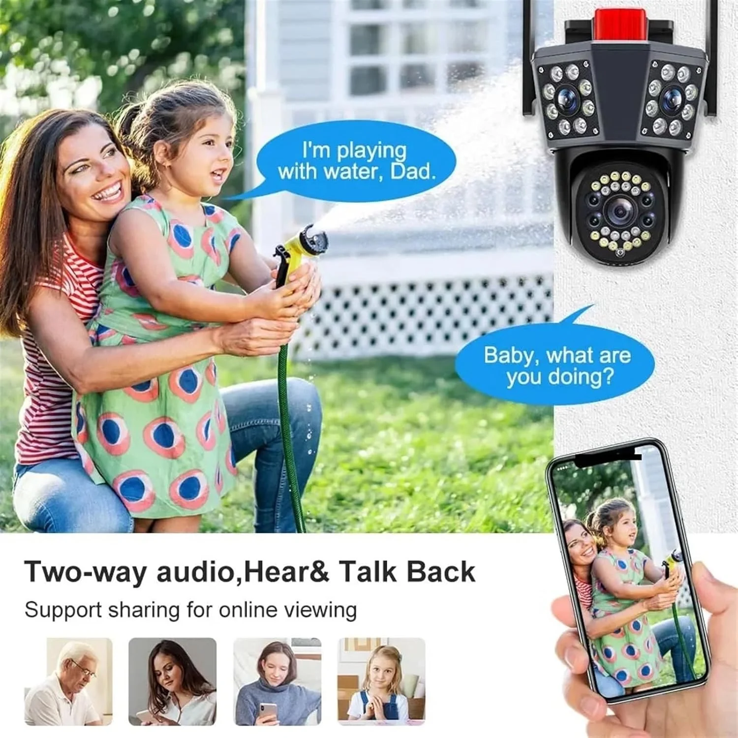 دوربین امنیتی فضای باز 12 مگاپیکسل 6K PTZ وای فای سه لنز، دوربین فضای باز سه لنز، ردیابی خودکار، تشخیص حرکت، دوربین مداربسته ویدیویی IP (دوربین به همراه کارت حافظه 128 گیگابایتی) دوربین امنیتی فضای باز 12 مگاپیکسل 6K PTZ وای فای سه لنز، دوربین فضای باز سه لنز، ردیابی خودکار، تشخیص حرکت، دوربین مداربسته ویدیویی IP (دوربین به همراه کارت حافظه 128 گیگابایتی)