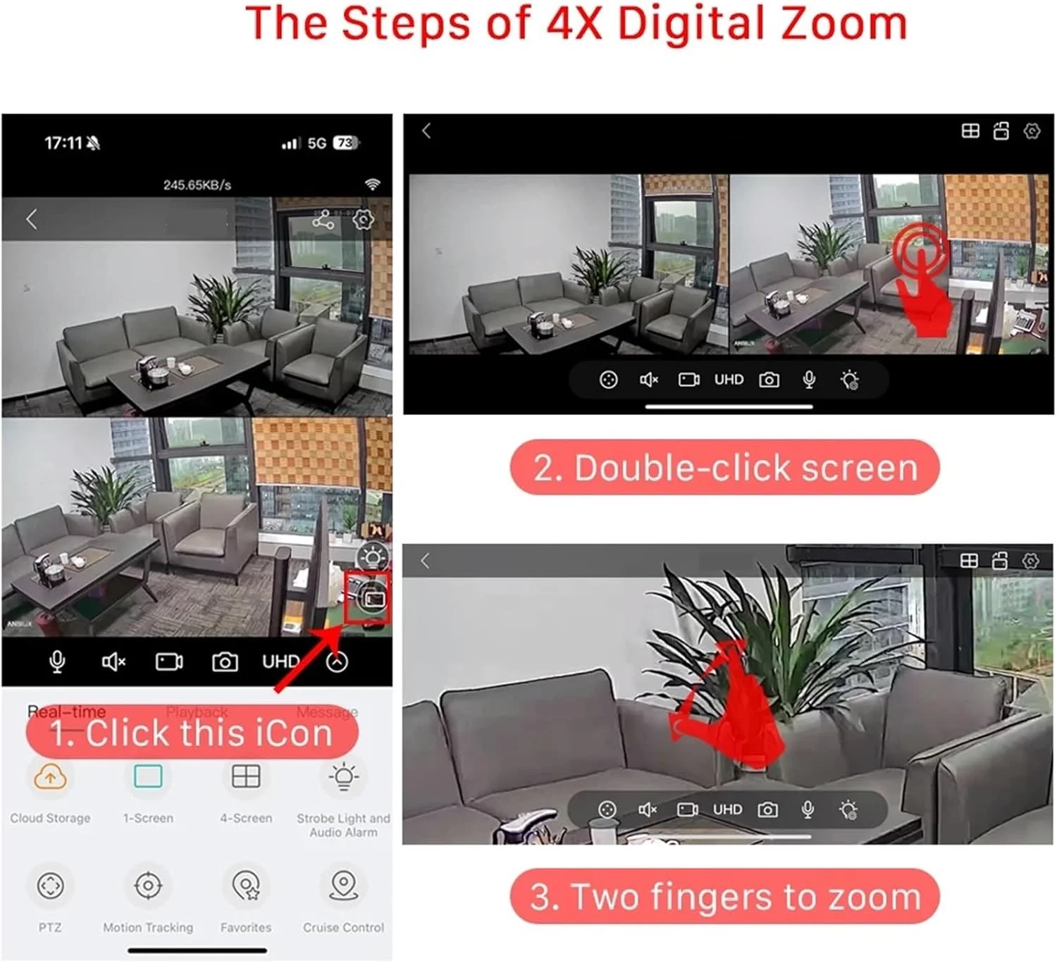 دوربین امنیتی فضای باز 4K 8MP با زوم 4X PTZ، دوربین دوگانه 4MP با کیفیت بالا، صفحه نمایش دوگانه، دید در شب رنگی، ردیابی خودکار هوش مصنوعی برای نظارت تصویری (4MP به همراه کارت SD 32G)