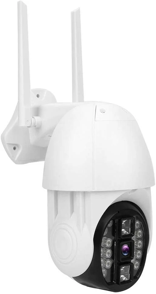 دوربین امنیتی وای فای HD 1080P، دوربین گردان PTZ، دوربین نظارتی فضای باز، 2 چراغ IR + 18 LED، دید در شب و تشخیص حرکت، مناسب برای (ایالات متحده)