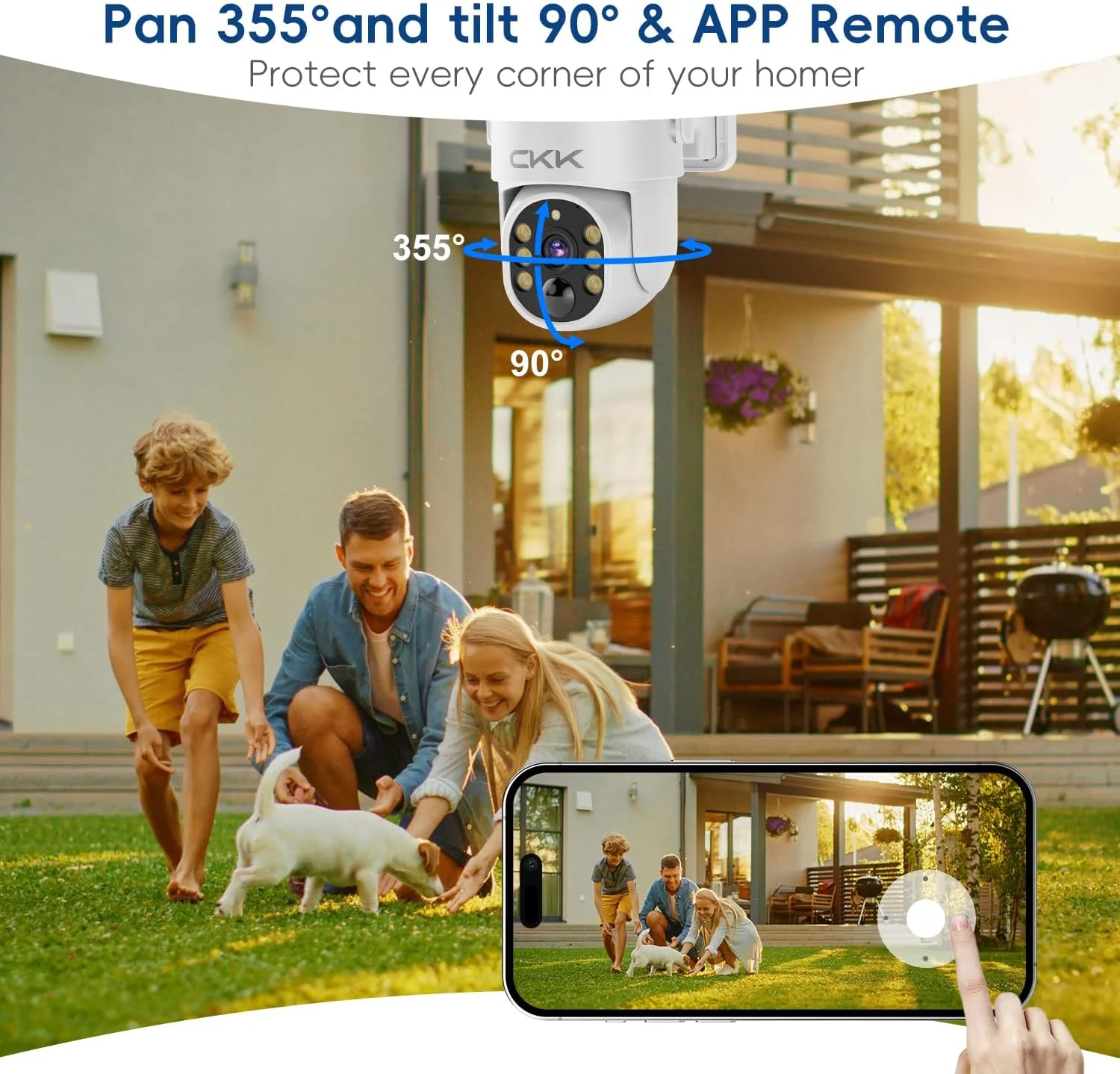 دوربین های امنیتی خورشیدی 2.5K بی سیم فضای باز، بسته 4 عددی دوربین وای فای PTZ با دید 360 درجه، NVR با دید در شب رنگی، نصب آسان، صدای دو طرفه، 128 گیگابایت حافظه محلی، آلارم PIR، سازگار با الکسا، سیستم C202