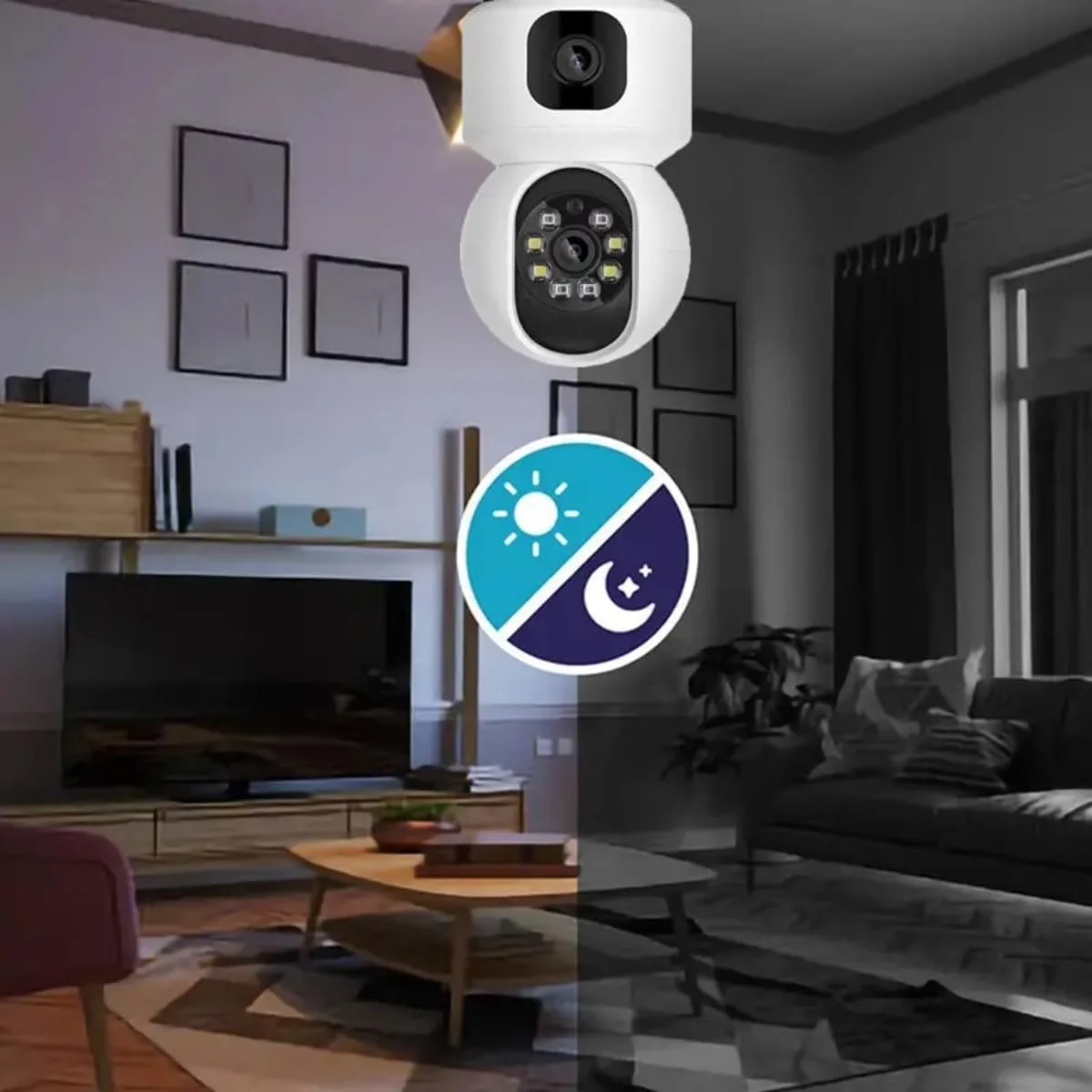 دوربین امنیتی داخلی C220 با چرخش 360 درجه، تشخیص حرکت، دید در شب، ردیابی هوش مصنوعی، صوتی دو طرفه، مانیتور هوشمند کودک Wi-Fi، نظارت بر حیوانات خانگی، سازگار با الکسا و HomeBase