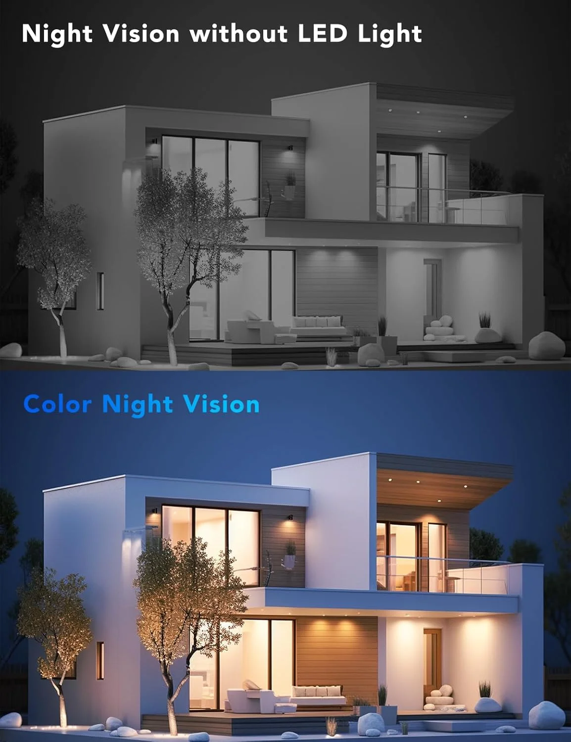 دوربین های امنیتی خورشیدی 2K بی سیم فضای باز، دوربین های PTZ 360 درجه با باتری برای امنیت خانه، دوربین فضای باز وای فای 2.4G با دید در شب رنگی، ضد آب IP66، آلارم حسگر حرکتی، مشکی، 2 عدد