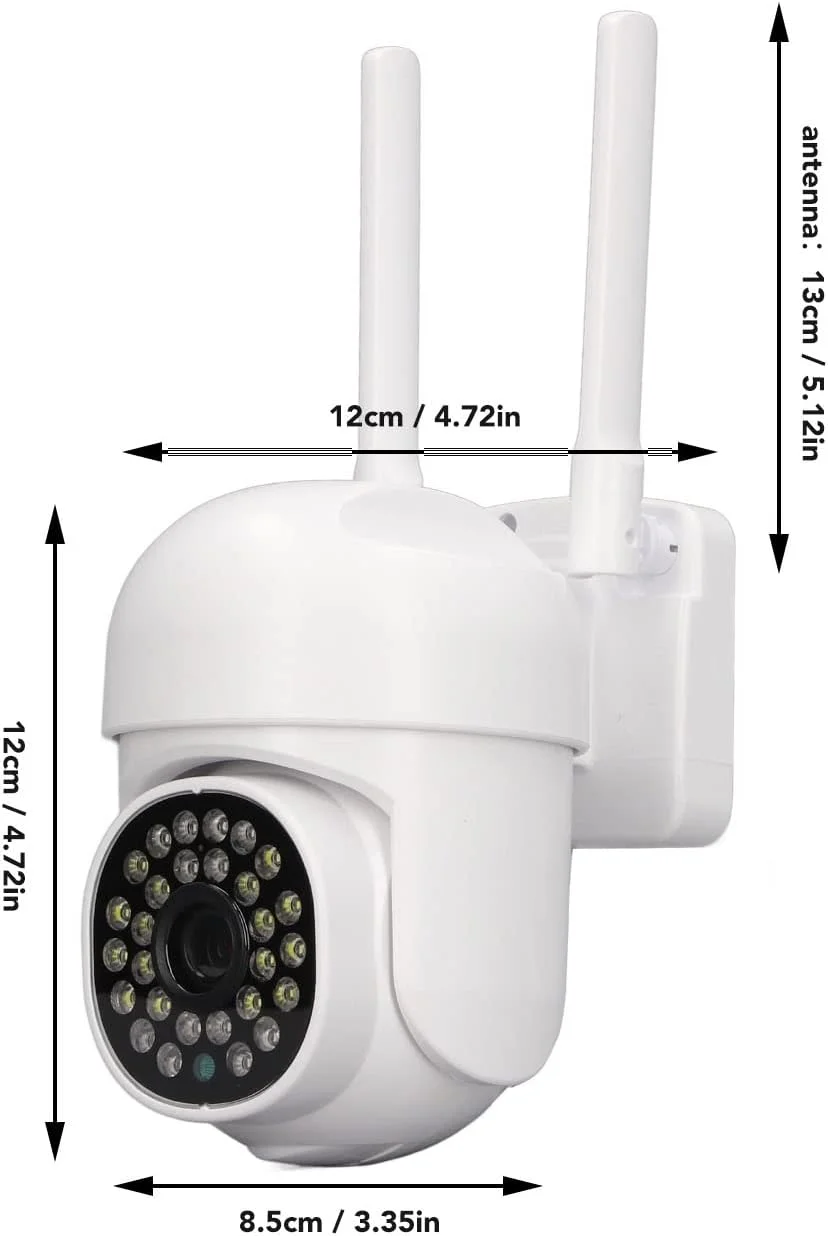 دوربین مداربسته وای فای 2K برای فضای باز با صدای دو طرفه، چرخش 360 درجه، دید در شب، تشخیص انسان با هوش مصنوعی، دوربین نظارتی بی سیم برای نظارت خانگی