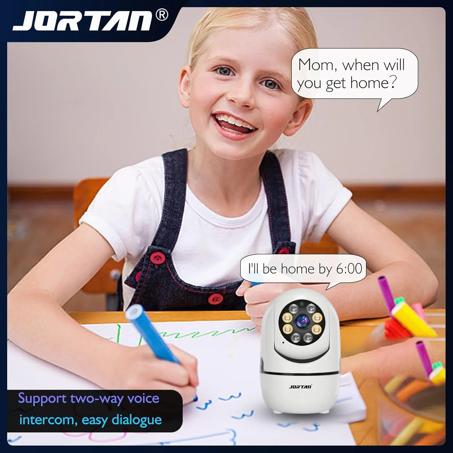 دوربین امنیتی داخلی جوراتان HD 1080P با قابلیت چرخش 360 درجه و اتصال وای فای، دوربین PTZ خانگی با نصب آسان، مانیتور کودک با دید در شب، دوربین حیوانات خانگی با کنترل از راه دور از طریق اپلیکیشن، صدای دو طرفه و ردیابی هوشمند دوربین امنیتی داخلی جوراتان HD 1080P با قابلیت چرخش 360 درجه و اتصال وای فای، دوربین PTZ خانگی با نصب آسان، مانیتور کودک با دید در شب، دوربین حیوانات خانگی با کنترل از راه دور از طریق اپلیکیشن، صدای دو طرفه و ردیابی هوشمند