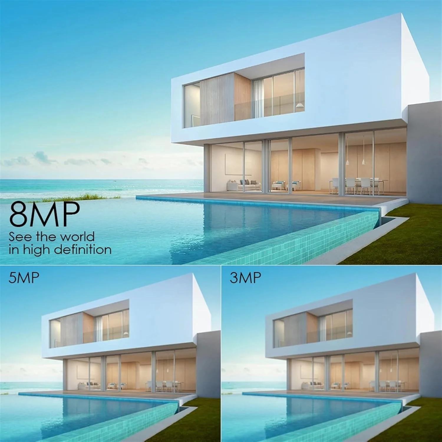 دوربین مداربسته فضای باز 8 مگاپیکسل 4K IP 5 مگاپیکسل با قابلیت تشخیص انسان، دوربین وای فای 1080P با زوم دیجیتال 5X، دوربین PTZ خارجی 3 مگاپیکسل با قابلیت ردیابی (1080P به همراه کارت حافظه 128 گیگابایتی)
