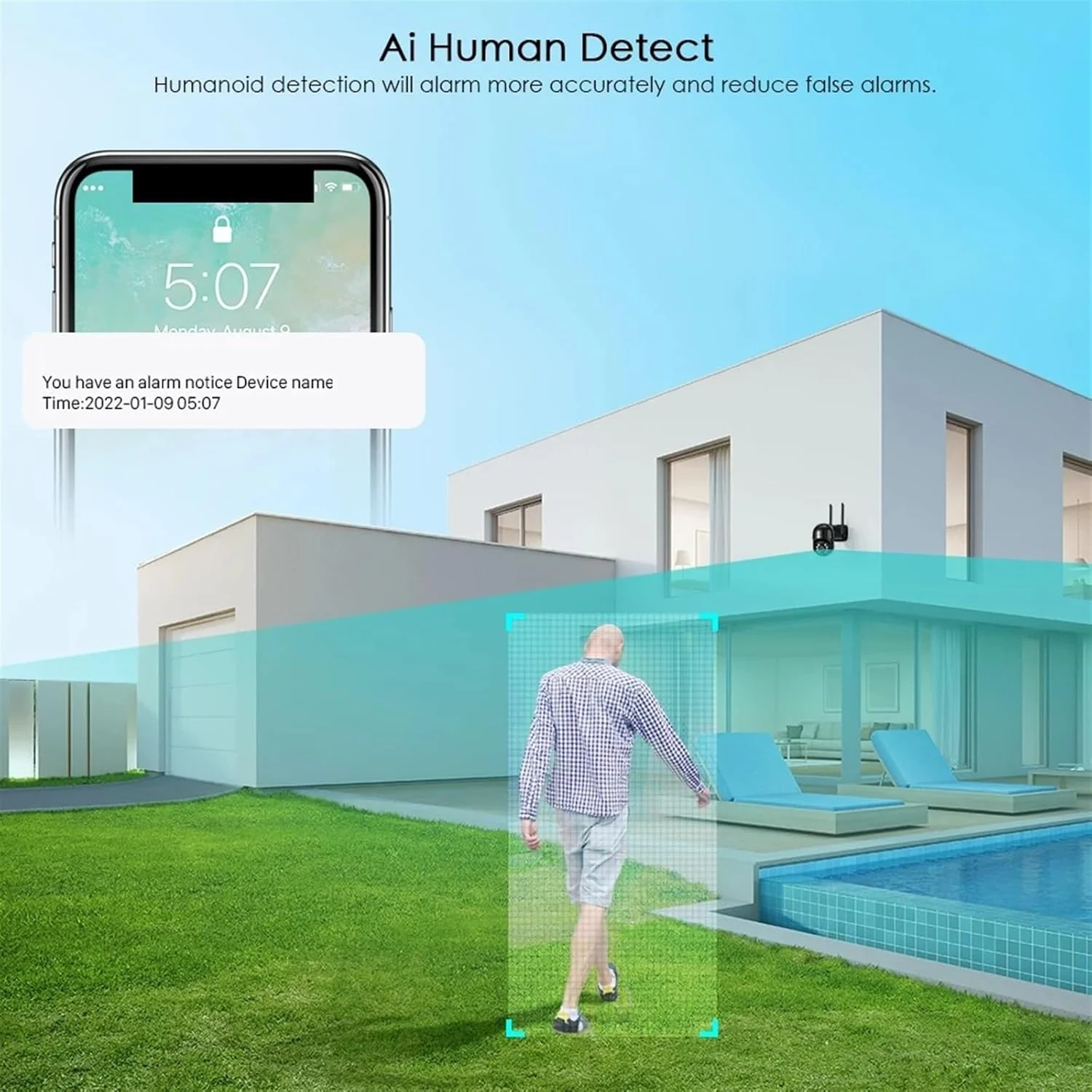 دوربین مداربسته فضای باز 8 مگاپیکسل 4K IP 5 مگاپیکسل با قابلیت تشخیص انسان، دوربین وای فای 1080P با زوم دیجیتال 5X، دوربین PTZ خارجی 3 مگاپیکسل با قابلیت ردیابی (1080P به همراه کارت حافظه 128 گیگابایتی)