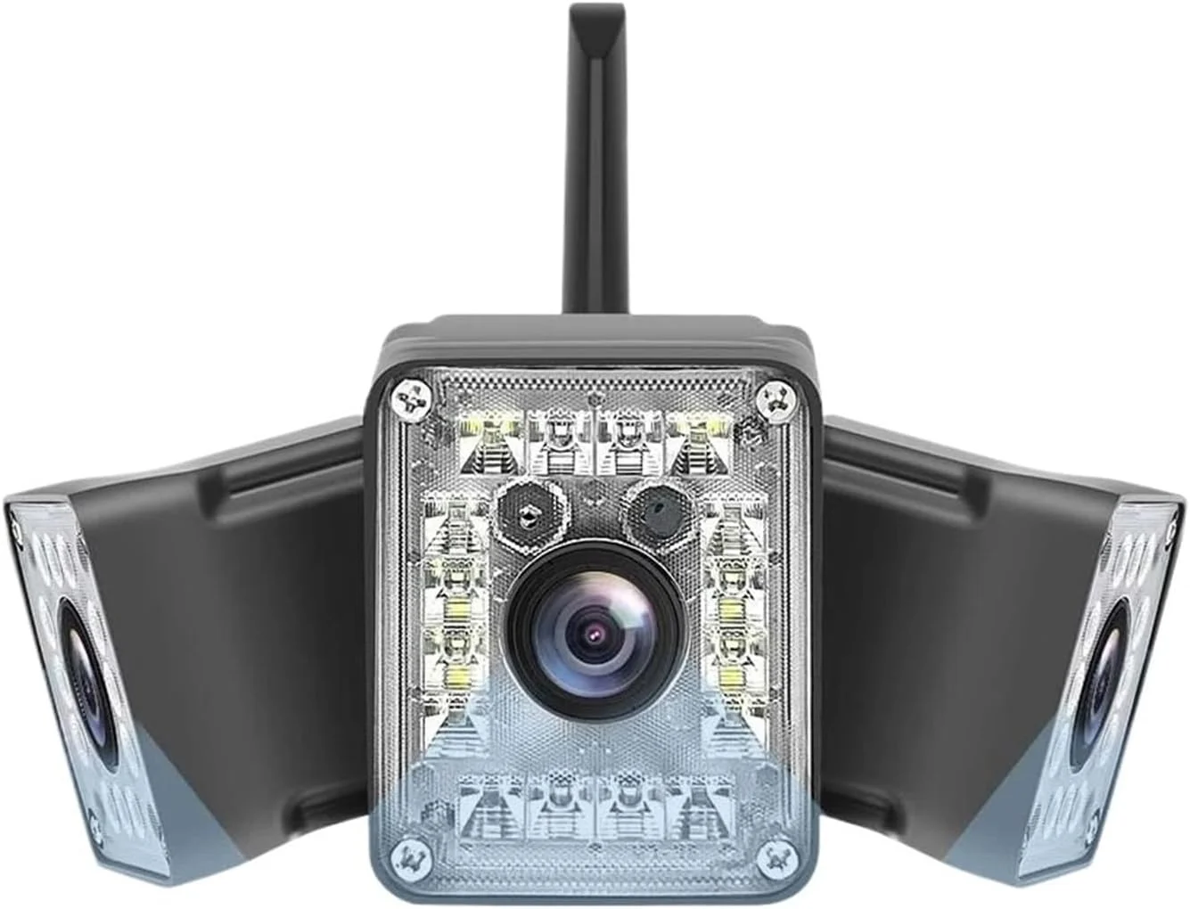 دوربین مداربسته فضای باز، دوربین وای فای 9 مگاپیکسل 5K PTZ سه لنز با صفحه نمایش دوگانه، تشخیص انسان با هوش مصنوعی، ردیابی خودکار، دوربین های نظارتی مداربسته بیرونی بی سیم (دوربین 9 مگاپیکسل به همراه 64 گیگابایت)