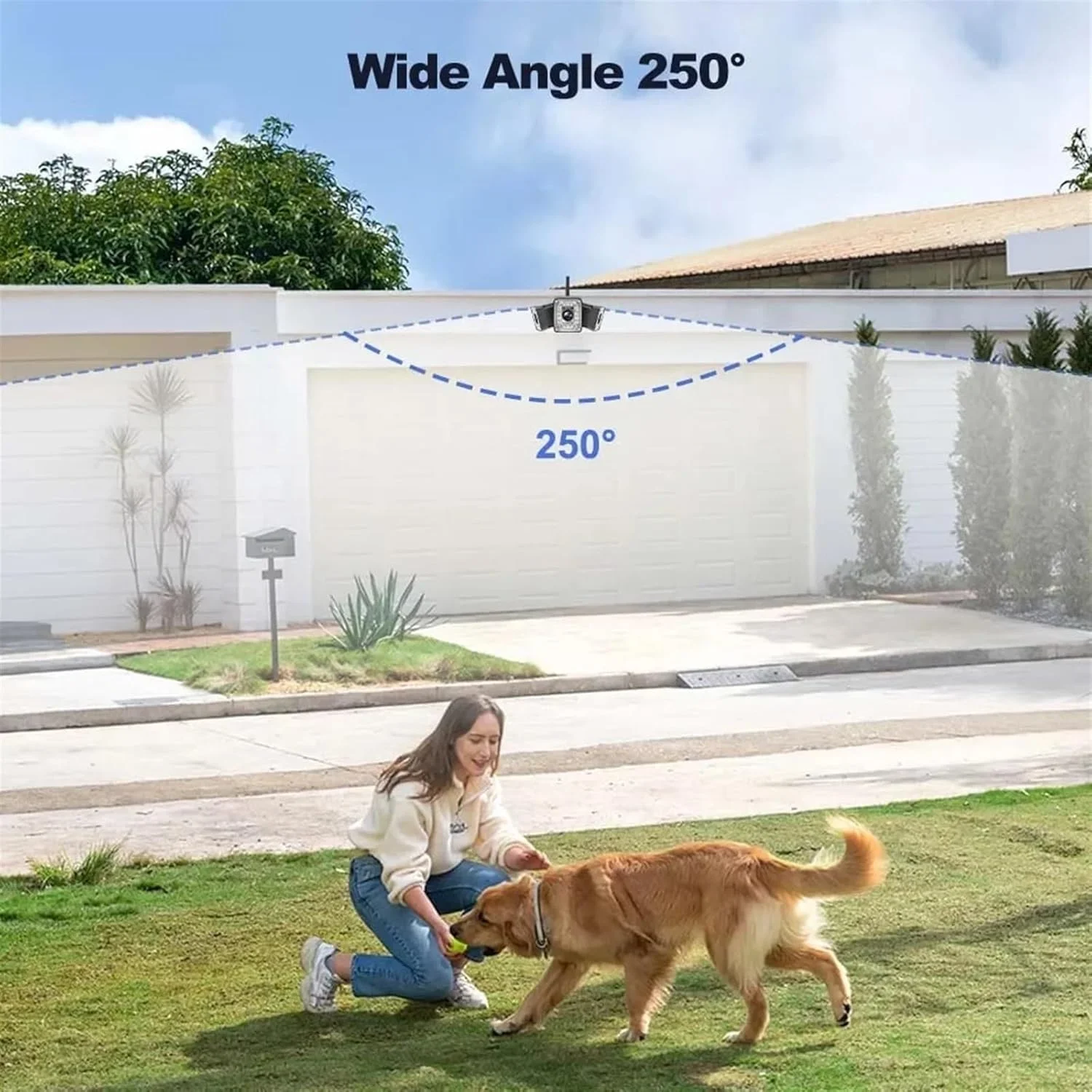 دوربین مداربسته فضای باز، دوربین وای فای 9 مگاپیکسل 5K PTZ سه لنز با صفحه نمایش دوگانه، تشخیص انسان با هوش مصنوعی، ردیابی خودکار، دوربین های نظارتی مداربسته بیرونی بی سیم (دوربین 9 مگاپیکسل به همراه 64 گیگابایت)