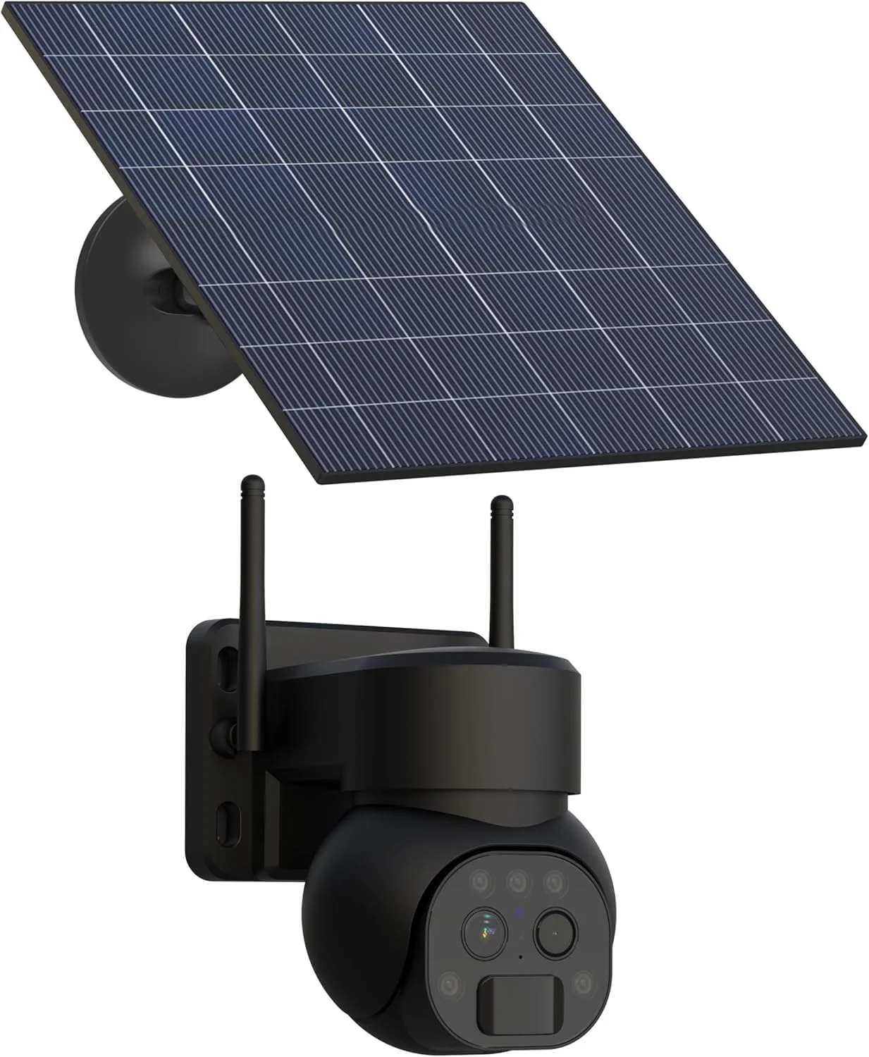 دوربین مداربسته خورشیدی سلولی 4G LTE بدون وای فای، دوربین نظارتی بی سیم فضای باز با نمای 360 درجه PTZ، دید در شب رنگی، سنسور حرکتی PIR، لنز دوگانه، زوم هیبریدی 12X، مکالمه دو طرفه، سیم کارت داخلی