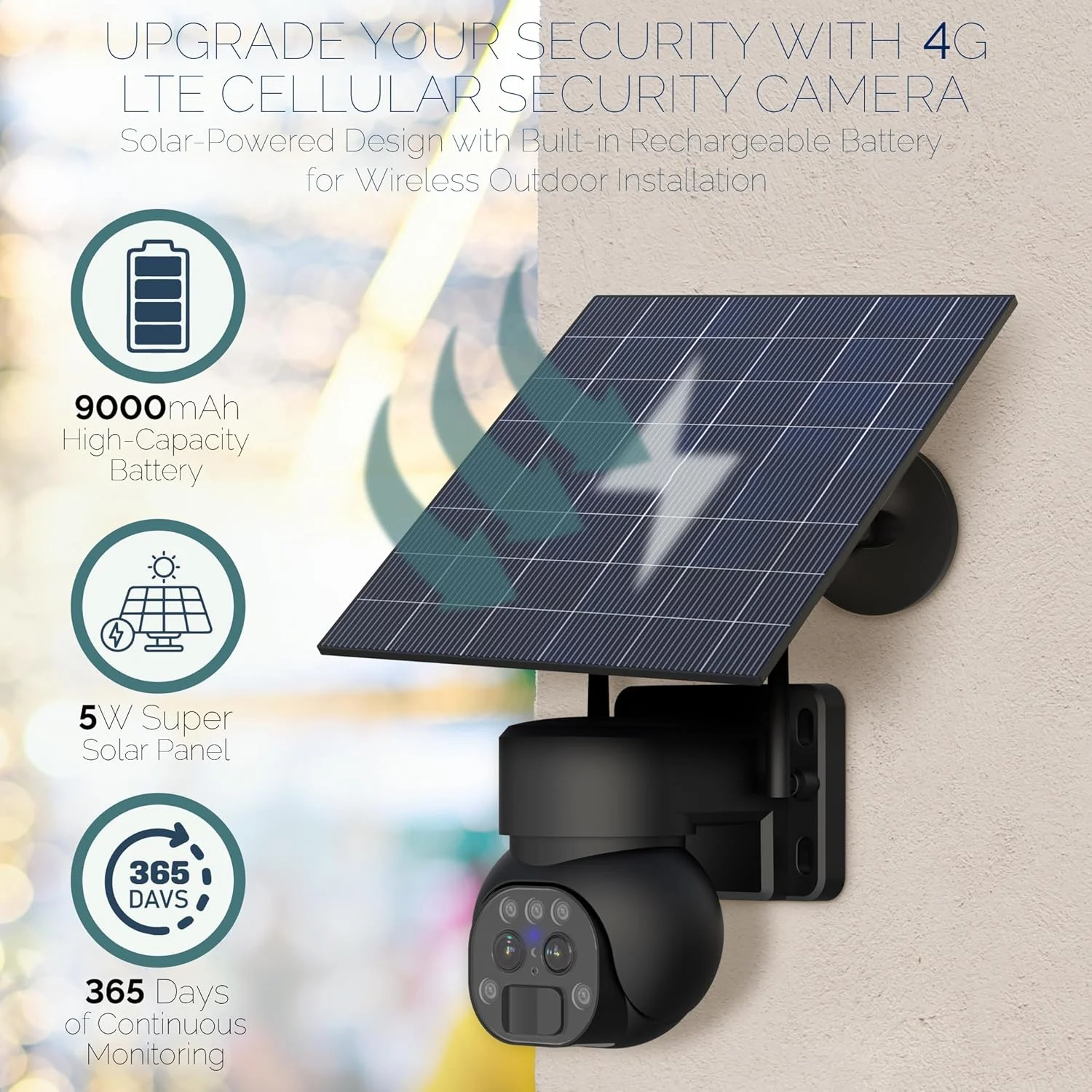 دوربین مداربسته خورشیدی سلولی 4G LTE بدون وای فای، دوربین نظارتی بی سیم فضای باز با نمای 360 درجه PTZ، دید در شب رنگی، سنسور حرکتی PIR، لنز دوگانه، زوم هیبریدی 12X، مکالمه دو طرفه، سیم کارت داخلی دوربین مداربسته خورشیدی سلولی 4G LTE بدون وای فای، دوربین نظارتی بی سیم فضای باز با نمای 360 درجه PTZ، دید در شب رنگی، سنسور حرکتی PIR، لنز دوگانه، زوم هیبریدی 12X، مکالمه دو طرفه، سیم کارت داخلی