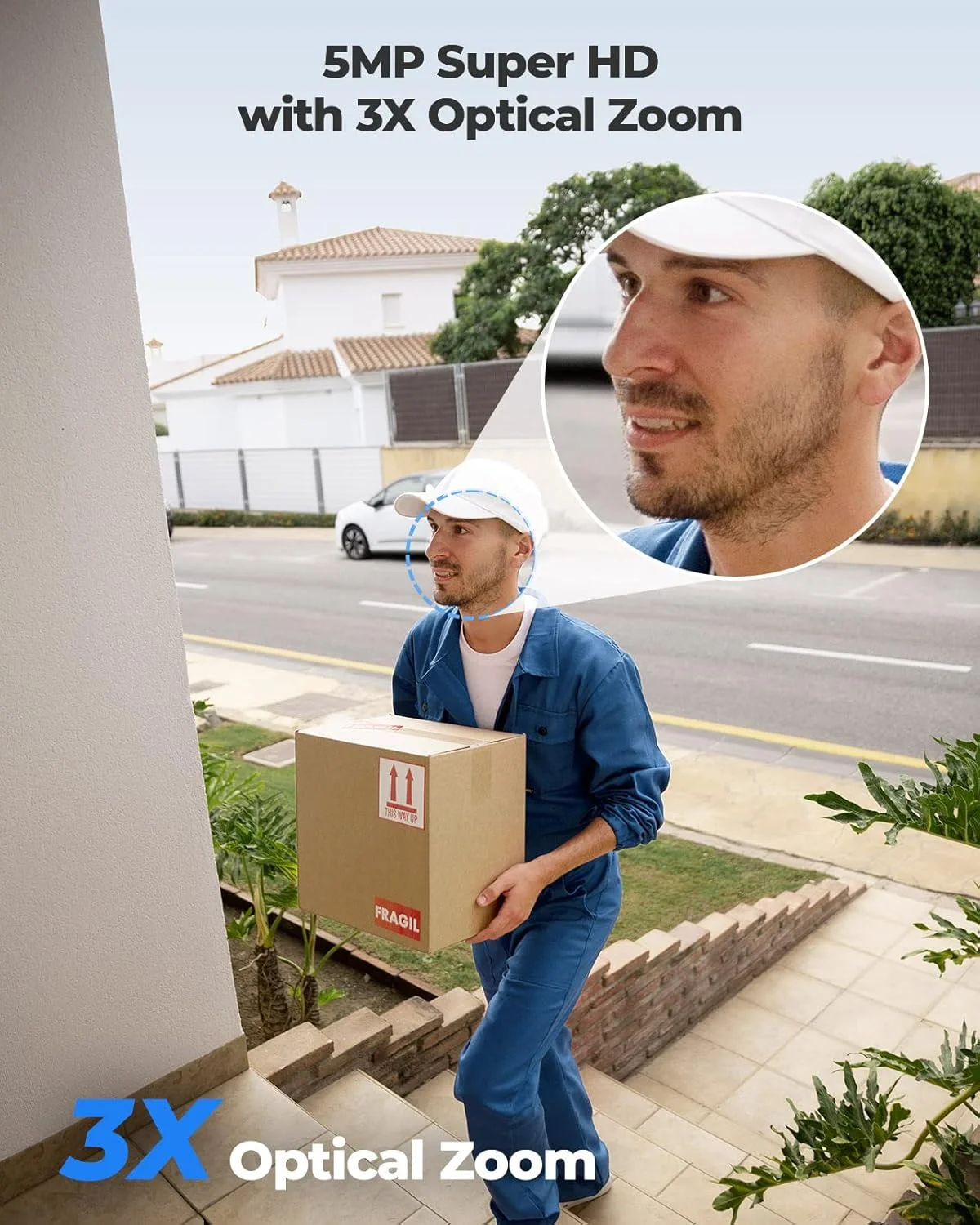 دوربین مداربسته امنیتی وای فای 2.4/5 گیگاهرتز با زوم اپتیکال 3X، دید در شب رنگی، ردیابی انسان/خودرو، صدای دو طرفه، پشتیبانی از کارت SD 512 گیگابایتی برای محافظت 24/7، مدل E1 Outdoor دوربین مداربسته امنیتی وای فای 2.4/5 گیگاهرتز با زوم اپتیکال 3X، دید در شب رنگی، ردیابی انسان/خودرو، صدای دو طرفه، پشتیبانی از کارت SD 512 گیگابایتی برای محافظت 24/7، مدل E1 Outdoor