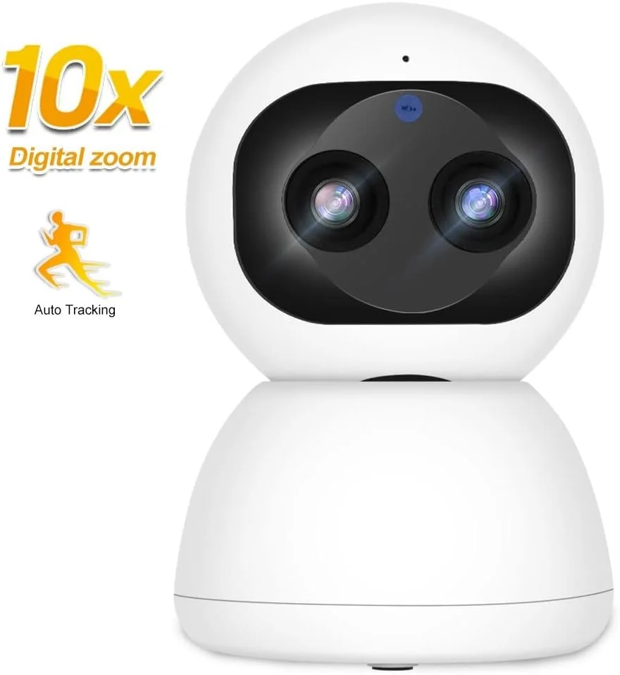 دوربین مداربسته تحت شبکه Smars® HD 2 مگاپیکسل 1080P با کیفیت تصویر Full HD، زوم 10X، دوربین هوشمند وای فای خانگی PTZ با قابلیت ردیابی خودکار، دوربین دید در شب و مناسب برای نظارت کودک