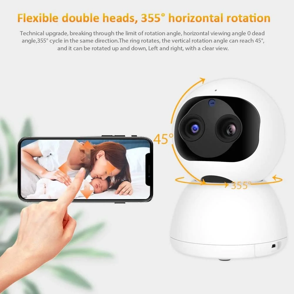 دوربین مداربسته تحت شبکه Smars® HD 2 مگاپیکسل 1080P با کیفیت تصویر Full HD، زوم 10X، دوربین هوشمند وای فای خانگی PTZ با قابلیت ردیابی خودکار، دوربین دید در شب و مناسب برای نظارت کودک