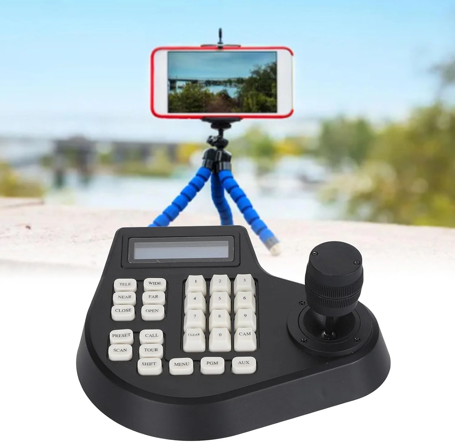 کنترلر دوربین آنالوگ PTZ سوراندی، کیبورد PTZ انعطاف پذیر با جوی استیک سه بعدی برای PELCO D, P, AD، فاصله ارتباطی 1500 متری، برای امنیت (دوشاخه UK)