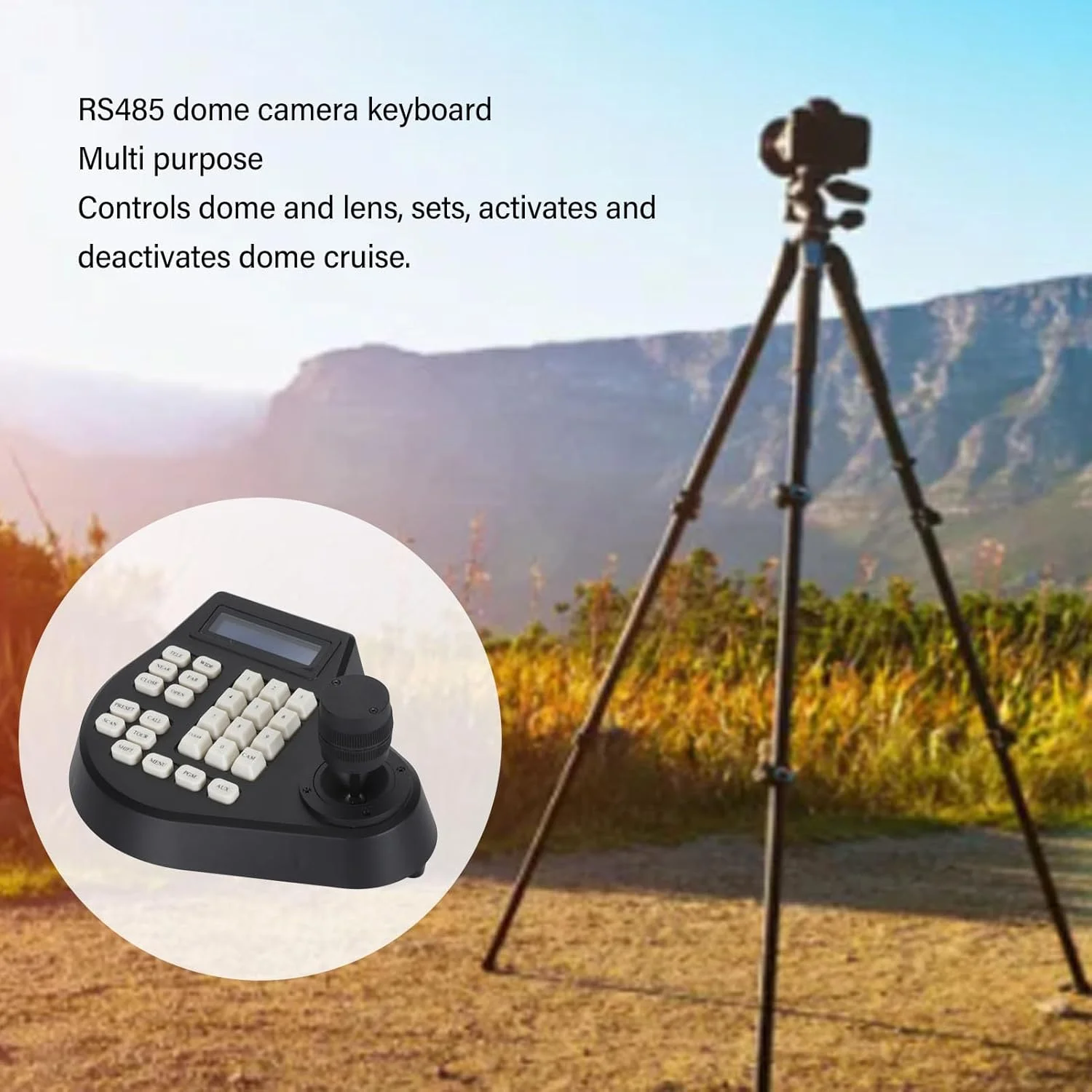 کنترلر دوربین آنالوگ PTZ سوراندی، کیبورد PTZ انعطاف پذیر با جوی استیک سه بعدی برای PELCO D, P, AD، فاصله ارتباطی 1500 متری، برای امنیت (دوشاخه UK) کنترلر دوربین آنالوگ PTZ سوراندی، کیبورد PTZ انعطاف پذیر با جوی استیک سه بعدی برای PELCO D, P, AD، فاصله ارتباطی 1500 متری، برای امنیت (دوشاخه UK)