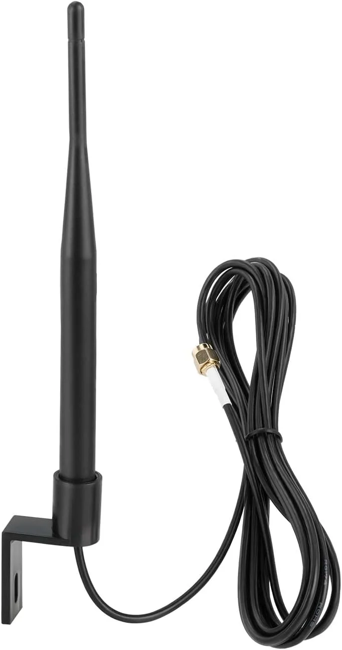 آنتن بیرونی 4G LTE سوپربت 5dBi RPSMA نری با قابلیت نصب دیواری و ضد آب به همراه براکت نصب، سازگار با روترهای وای فای و دوربین های امنیتی/شکار