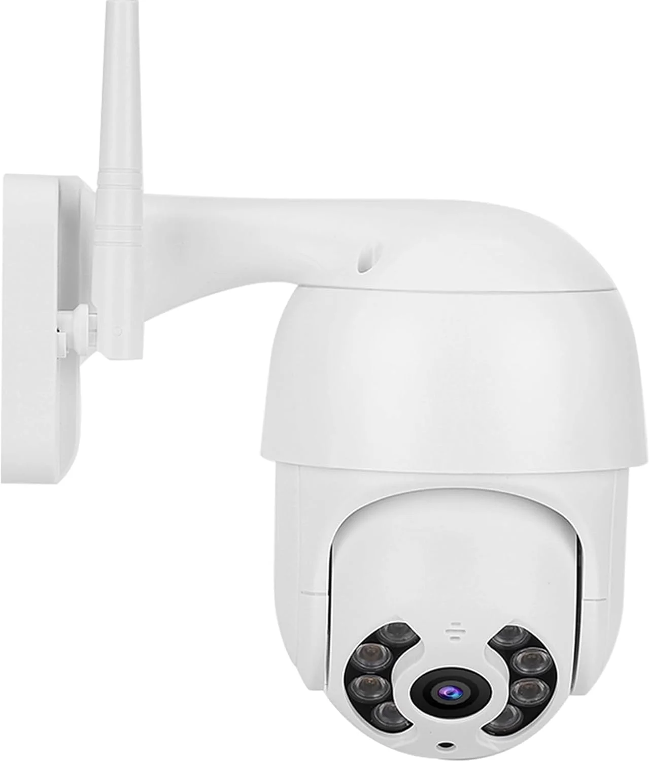 دوربین گنبدی PTZ وای فای 1080P IP66 با 8 چراغ برای نظارت بر امنیت خارجی، نظارت از راه دور ICSEE، جنس ABS (دوشاخه UK)