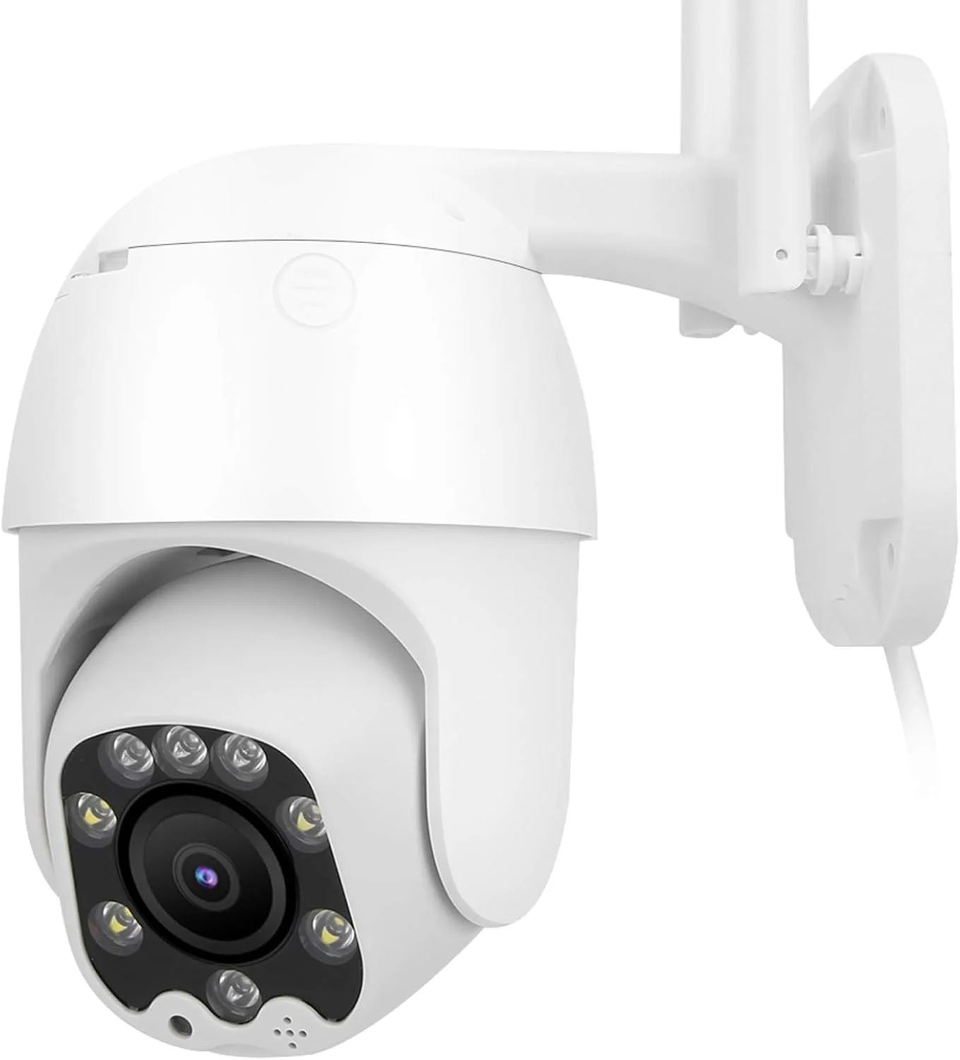 دوربین مداربسته PTZ با کیفیت 1080P، چرخش 355 درجه افقی و 90 درجه عمودی، دوربین وای فای مداربسته با 8 LED، دید در شب فوق العاده، ضد آب IP66، تشخیص حرکت PIR، ارتباط صوتی دو طرفه، پشتیبانی از ONVIF (UK)