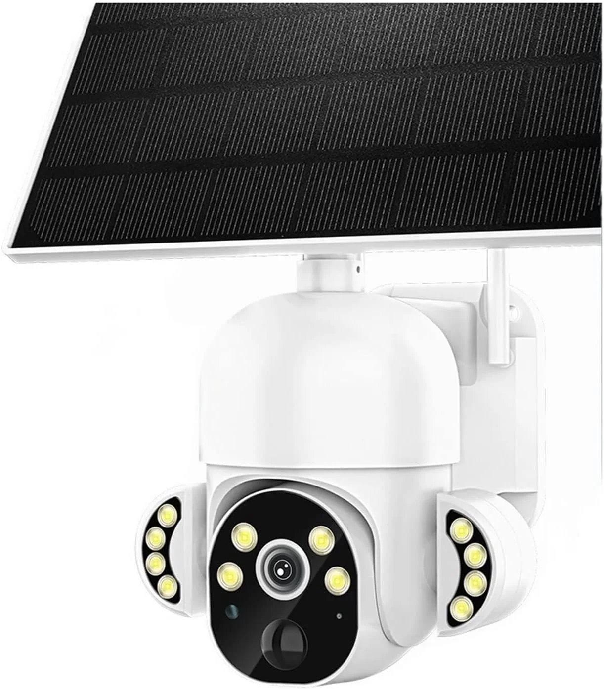 دوربین امنیتی خورشیدی بی‌سیم TISTIK، سیم کارت 3G/4G، پنل خورشیدی 8 واتی، PTZ وای فای در فضای باز H.265، دوربین هوشمند امنیتی با صفحه نمایش و باتری خورشیدی برای امنیت خانه (سایز: 4G بدون باتری)