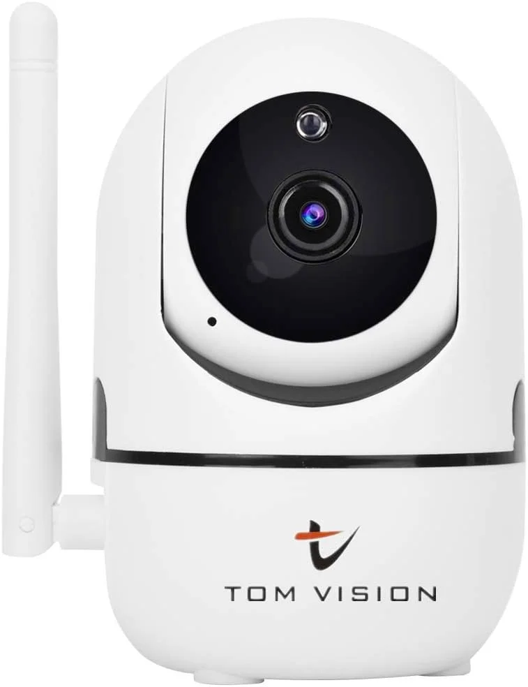 دوربین امنیتی بی‌سیم وای‌فای PTZ مدل Tomvision 1080P HD با قابلیت ردیابی خودکار، دید در شب، ارتباط صوتی دو طرفه، نظارت از راه دور، ردیابی هوشمند، تشخیص بدن انسان به همراه کارت حافظه SD با ظرفیت 32 گیگابایت
