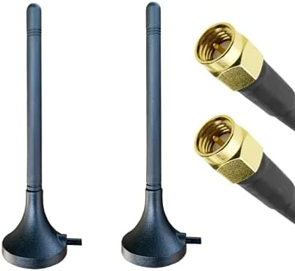 آنتن های ترمینال 4G/5G مغناطیسی UniteCom (2 عدد) با کابل 3 متری و کانکتورهای SMA، آنتن های مینی ویپ مغناطیسی LTE، ضد آب، اینترنت بی سیم پهن باند موبایل داخلی و خارجی