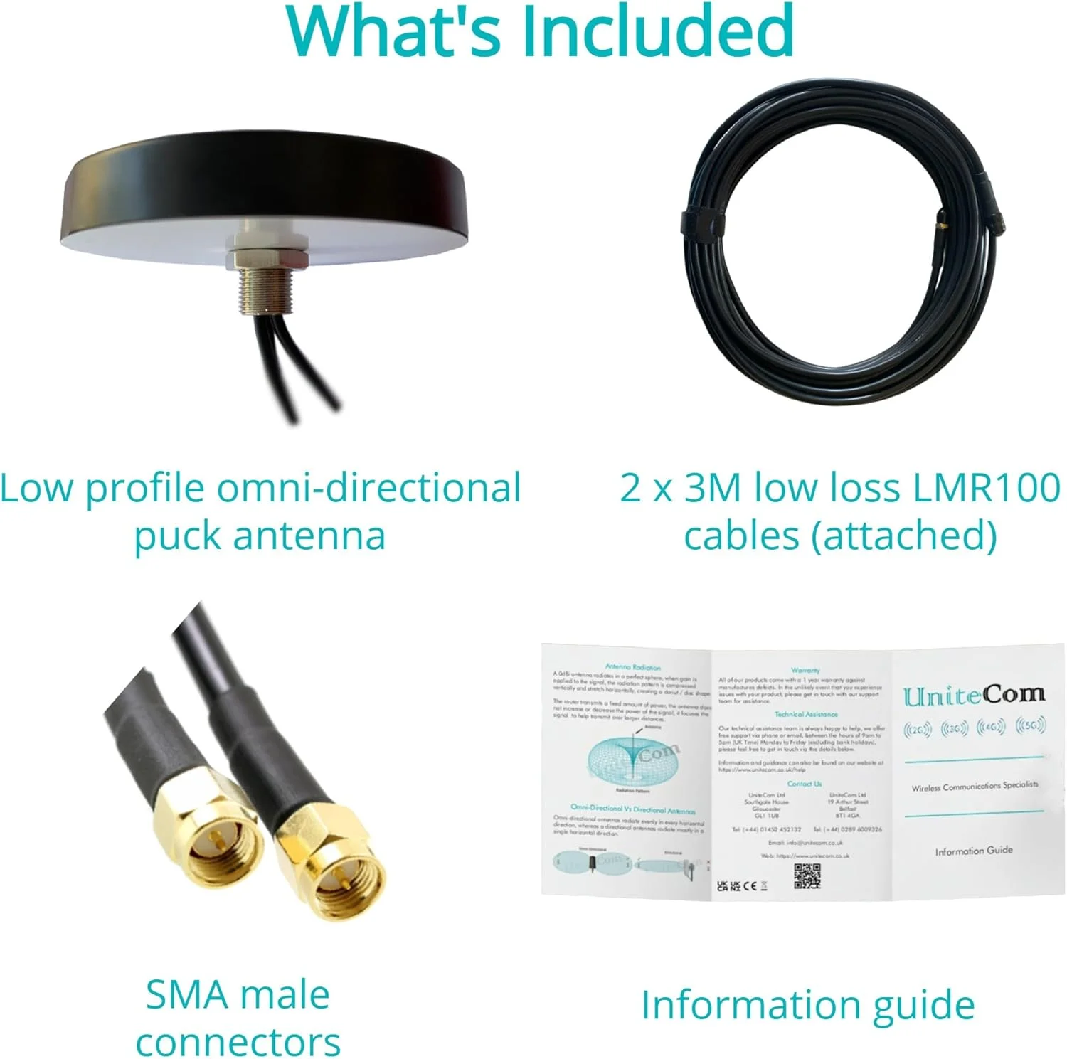 آنتن پاک 4G/5G LTE MiMo 2x2. آنتن دوگانه داخلی و خارجی برای خانه، دفتر، وسایل نقلیه، کاروان ها، کمپر ون ها، موتور هوم ها و قایق ها. سازگار با تمام شبکه ها