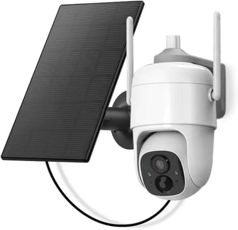 دوربین امنیتی بی‌سیم VicoHome با پنل خورشیدی - دوربین وای‌فای 2K با باتری، نظارت 360 درجه PTZ، دید در شب، تشخیص حرکت هوش مصنوعی، مکالمه دو طرفه، ضد آب، ذخیره‌سازی ابری و SD