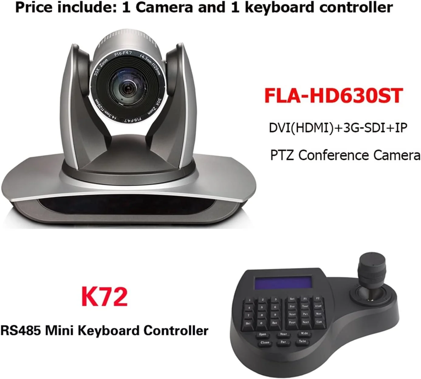 دوربین کنفرانس ویدیویی 1080p 1080i SDI DVI IP Network حرفه ای با زوم اپتیکال 30 برابر به همراه کنترلر Ptz RS485 برای کسب و کار و آموزش از راه دور